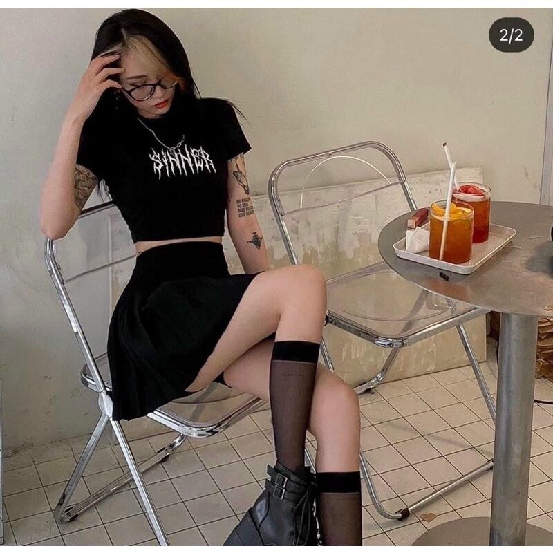 ÁO CROPTOP IN CHỮ SIÊU NGẦU SINNER