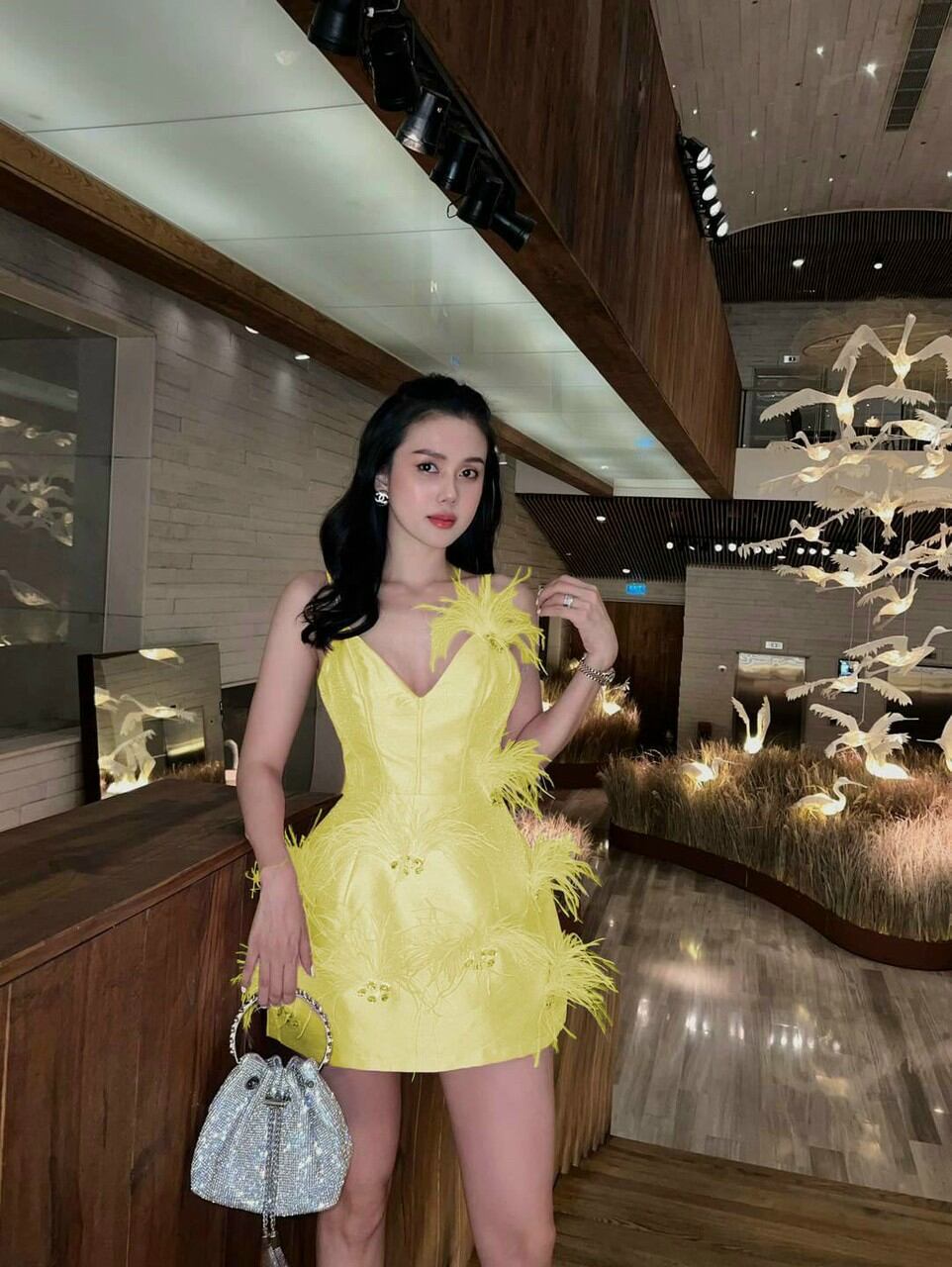 ĐẦM SUÔNG ĐÍNH LÔNG KẾT ĐÁ