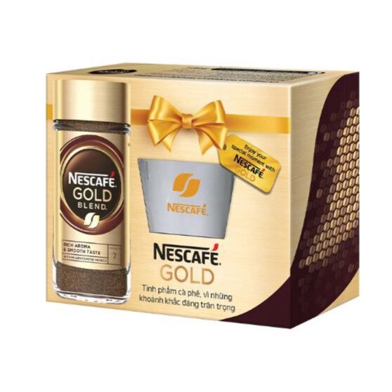 Nescafe gold nhập khẩu anh + ly cao cấp 200g