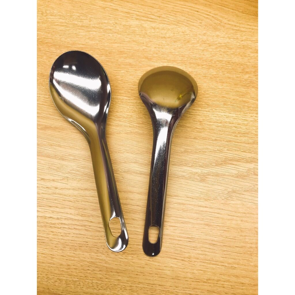 Vá múc canh và múc cơm inox 201 dài 22cm
