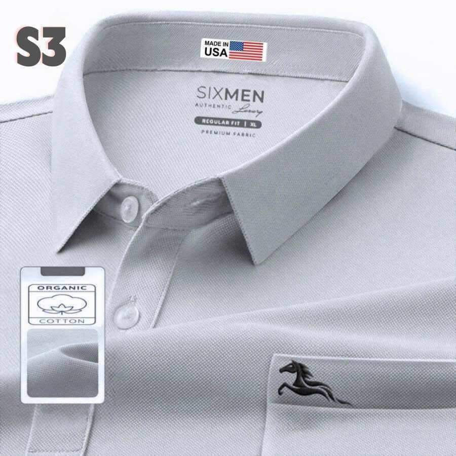Áo polo cổ bẻ SIXMEN tay ngắn,from rộng,thoải mái thoáng khí - 4