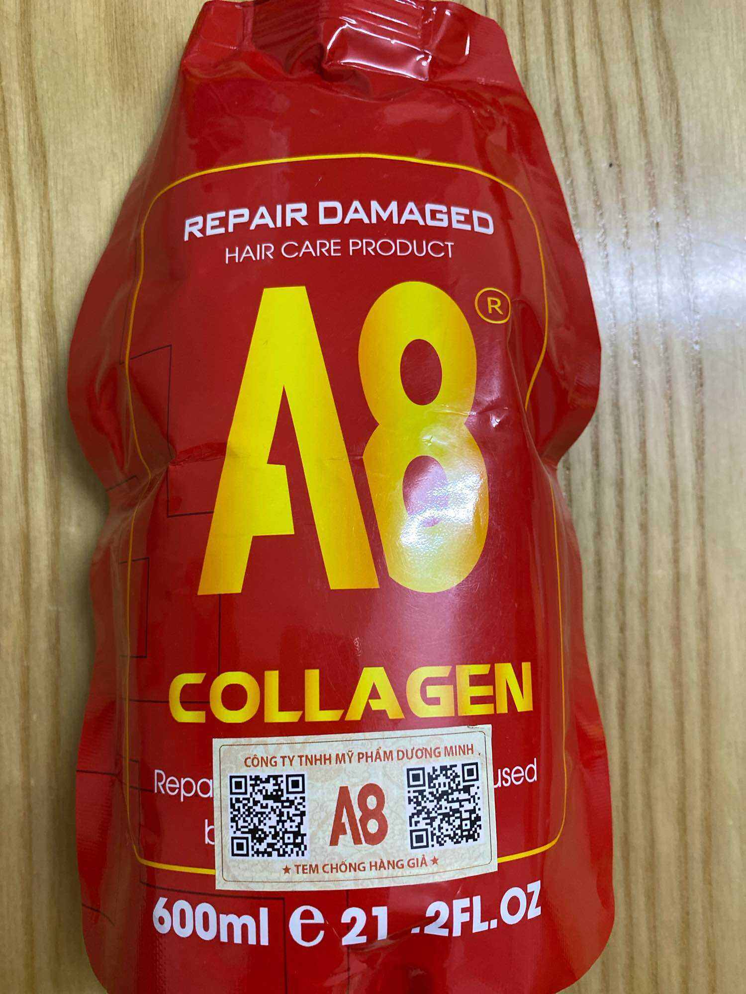 Hấp phục hồi chuyên sâu REPAIR DAMAGED A8 COLLAGEN 600ml