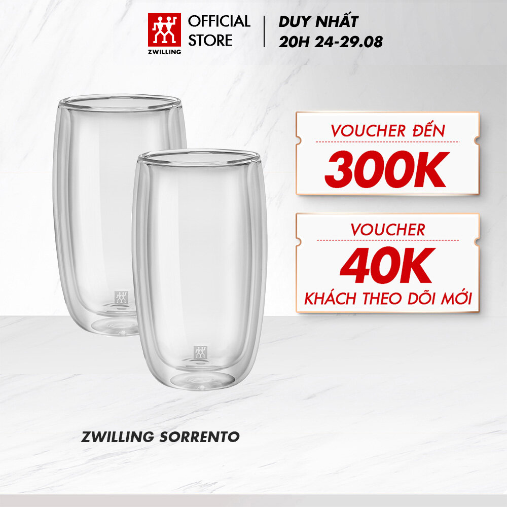 Bộ 2 ly thủy tinh hai lớp zwilling sorrento latte 350ml