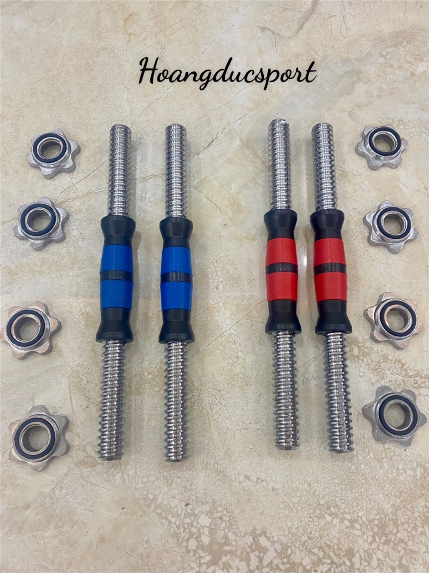 Bộ 2 đòn tạ tay 35cm (2 cái) bọc cao su cao cấp hoangducsport