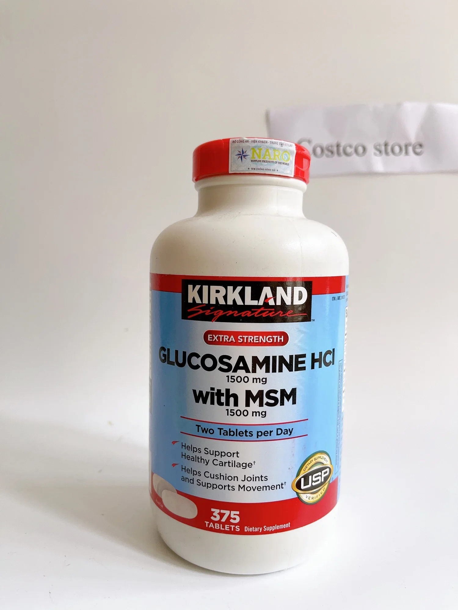 viên uống glucosamine HCL 1500mg with MSM 1500mg 375 viên date 2024