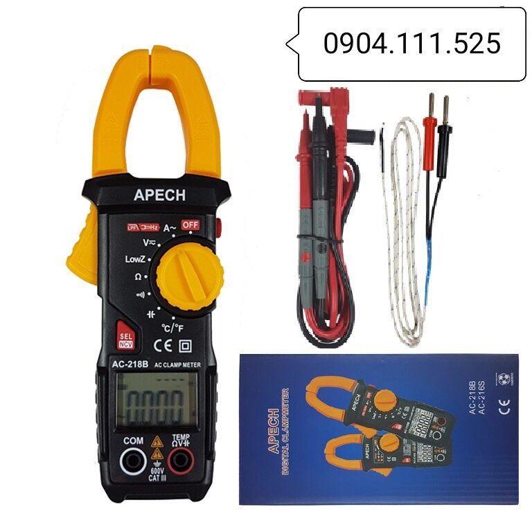 Ampe kìm đo dòng AC APECH AC-218B (600A) 