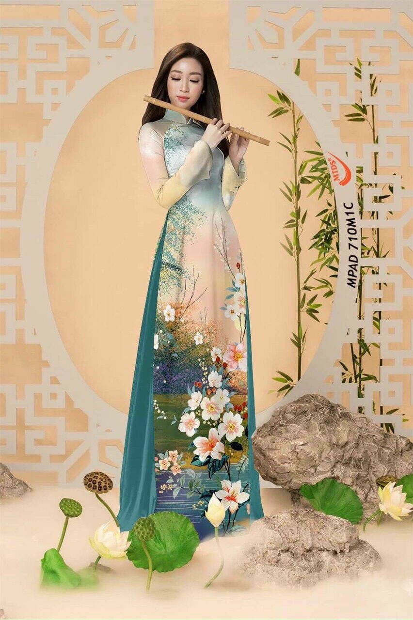 Vải áo dài phong cảnh