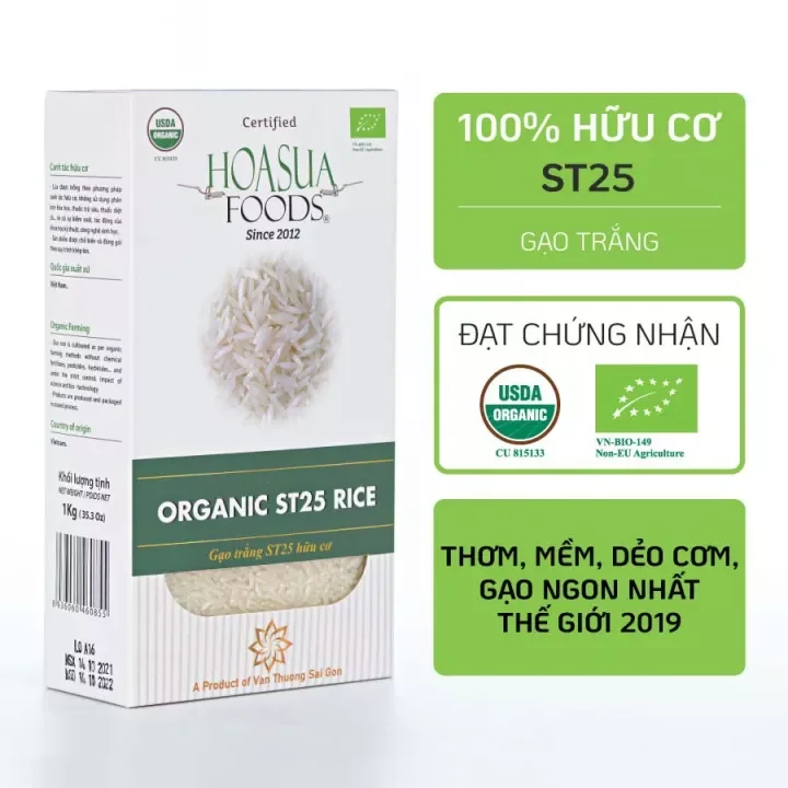 Gạo hữu cơ cho bé ăn dặm, gạo st25 organic