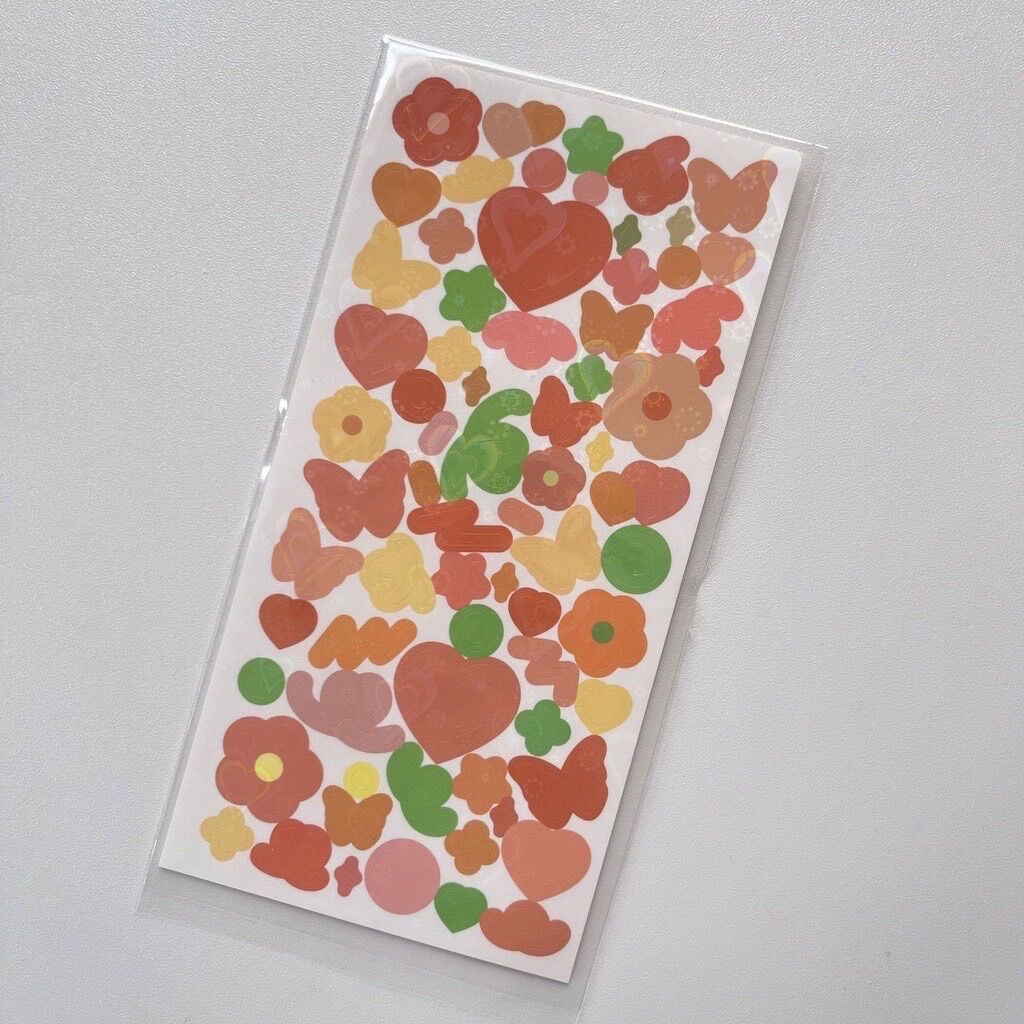 Sticker confetti decor toploader/ polcols