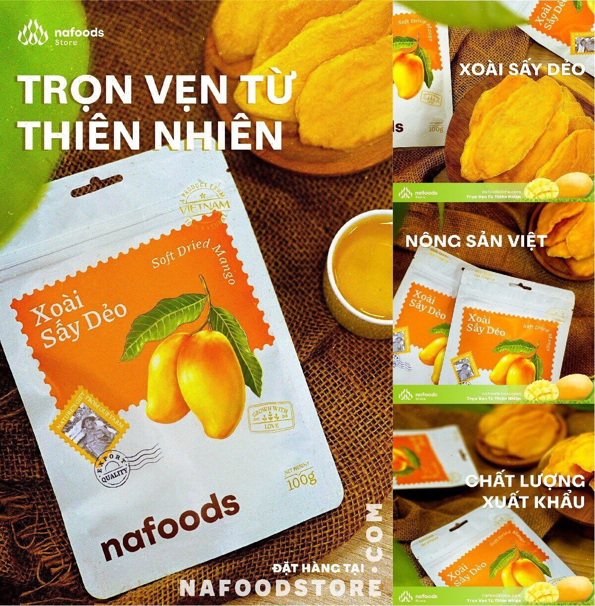 Combo 5 gói Xoài sấy dẻo Nafoods 100g