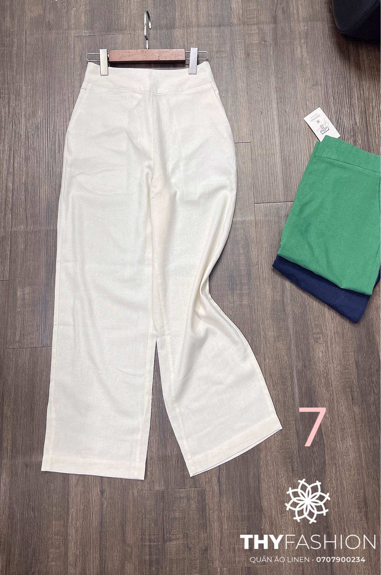 QUẦN LINEN SUÔNG DÀI (dây kéo hông, sau lưng thun)