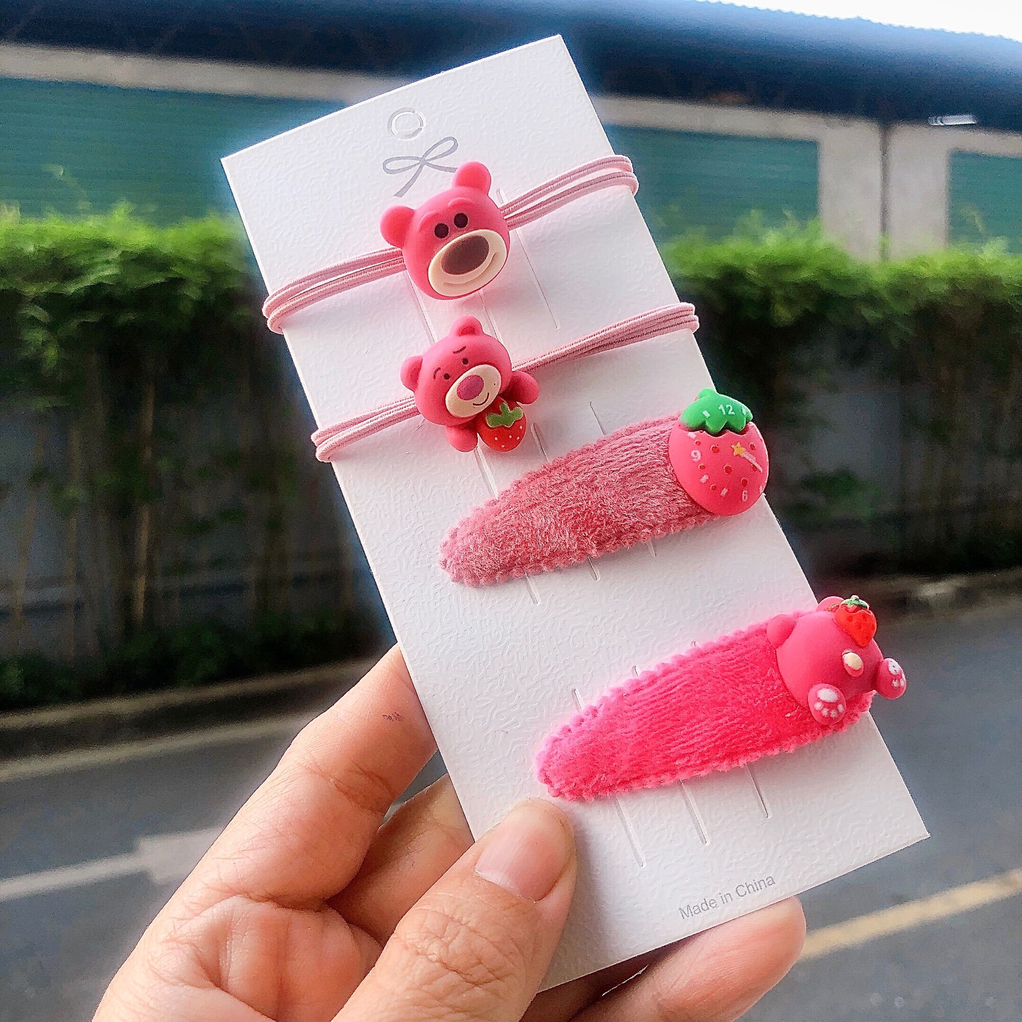 SET 4 MÓN CỘT VÀ KẸP TÓC GẤU DÂU LOTSO
