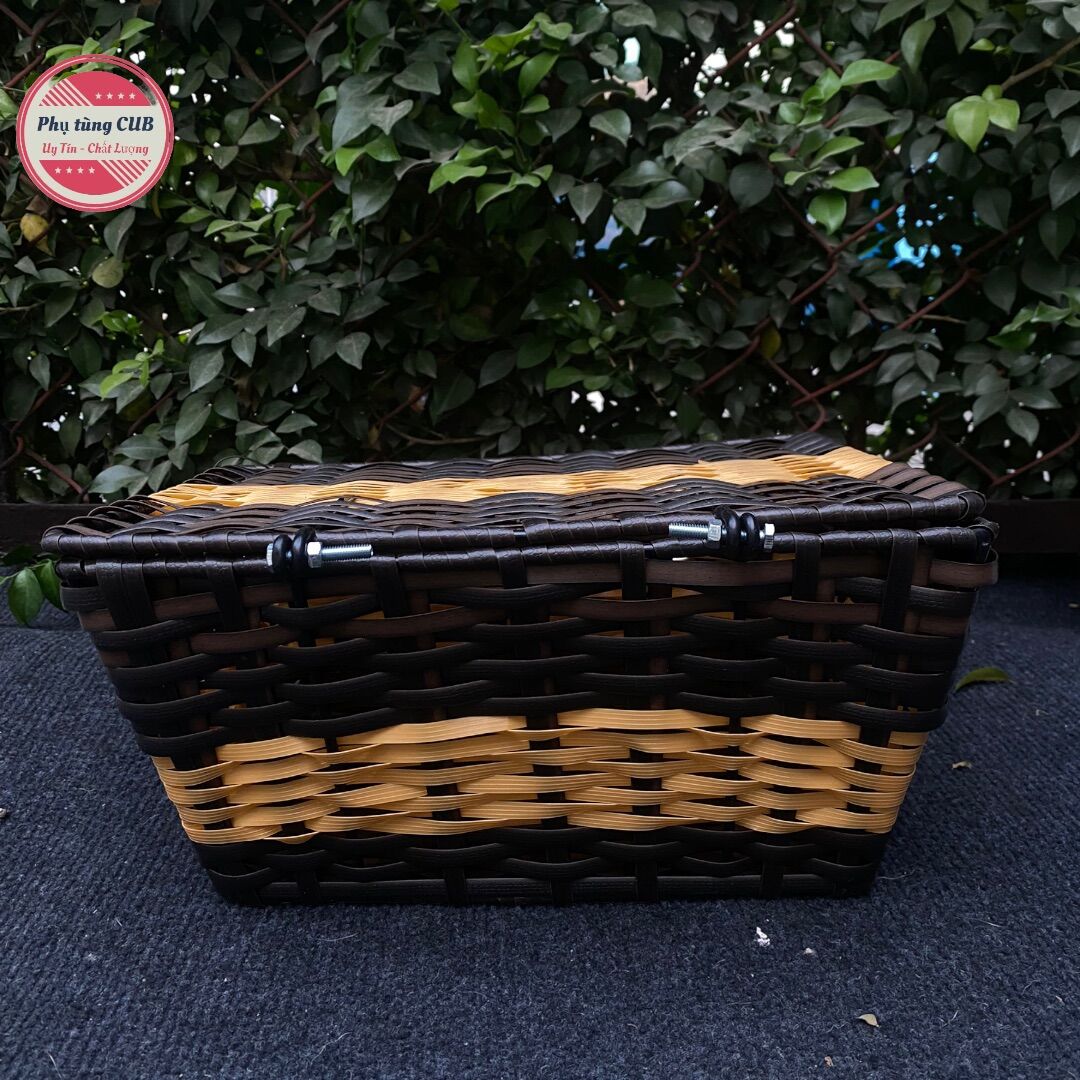 Rổ mây gắn xe cub ( đầy đủ phụ kiện gắn xe )