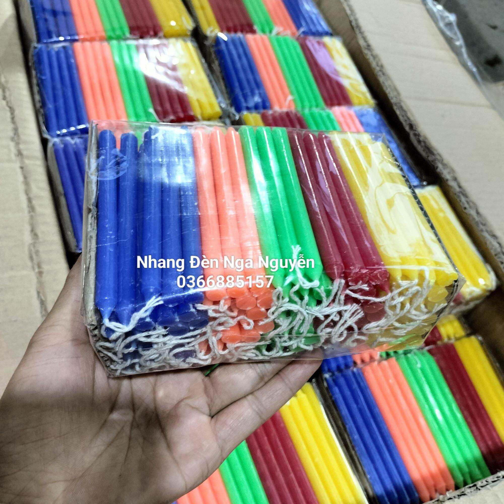 Đèn cầy Trung Thu ngũ sắc/Nến nhỏ cúng sao túi 200 gram