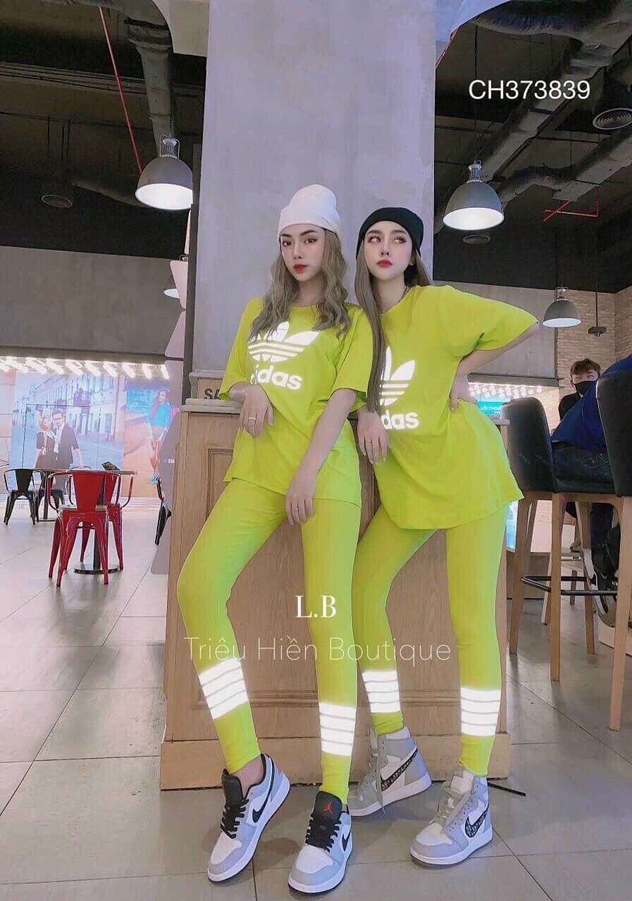 Set bộ adidas xanh , hồng , trắng