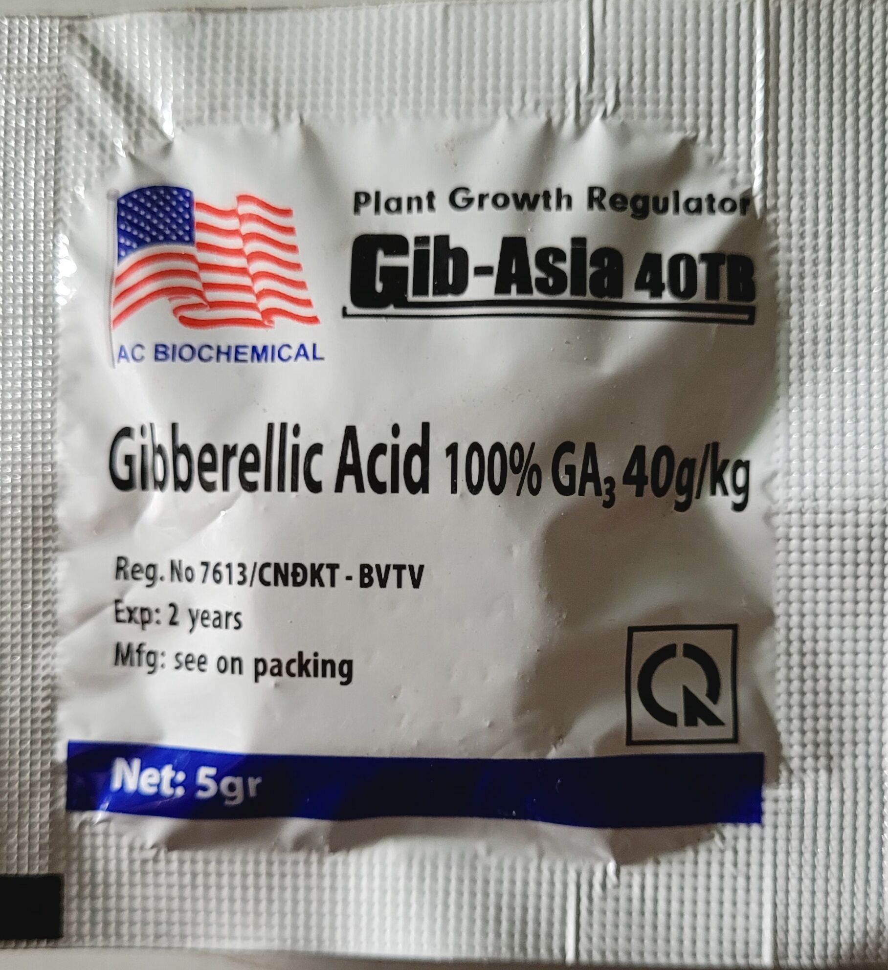 Gibberellic acid 100% ga3 40g/kg gói 5gr viên sủi