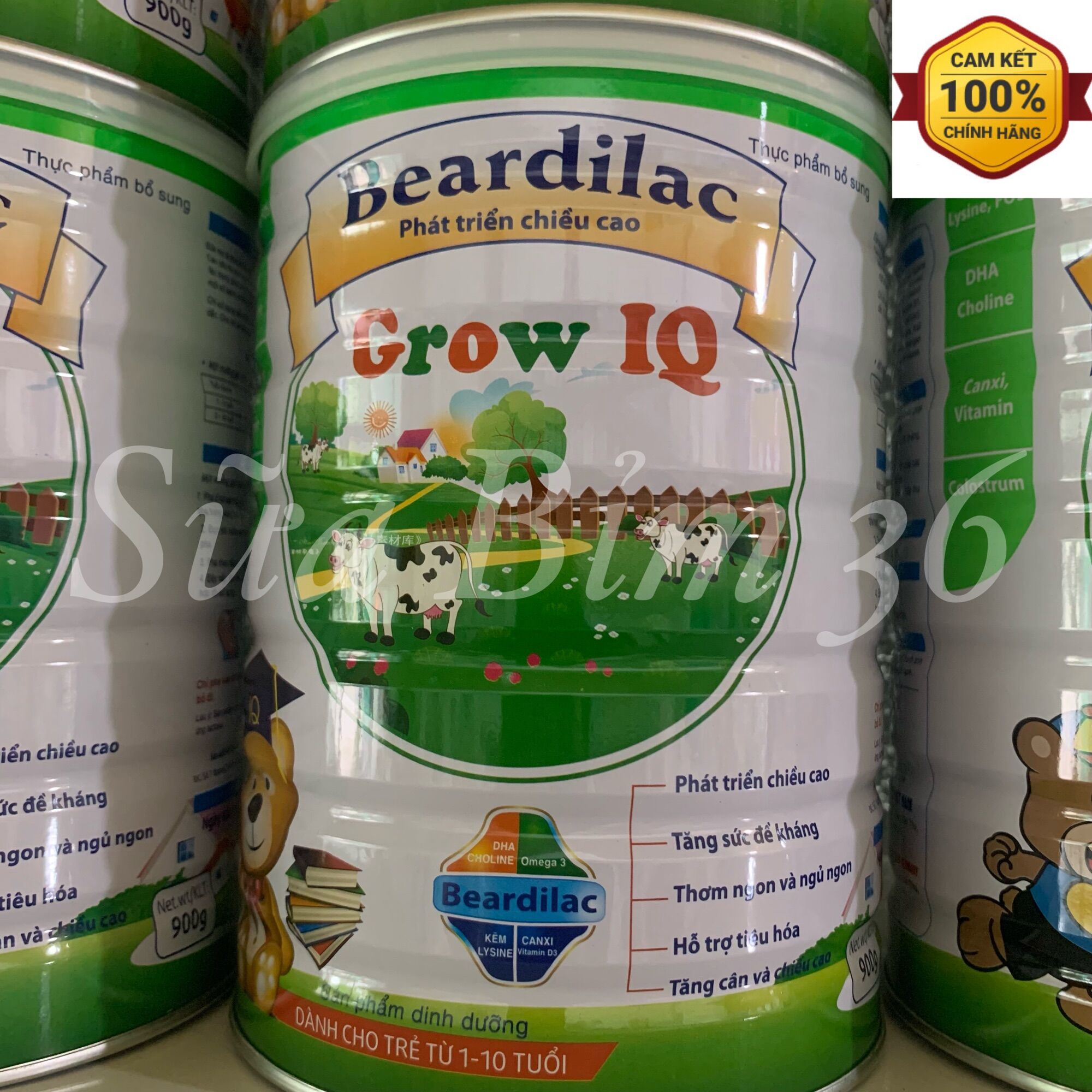 sữa bột Beardilac Grow từ 1-10 tuổi Date 2024 hộp 900g