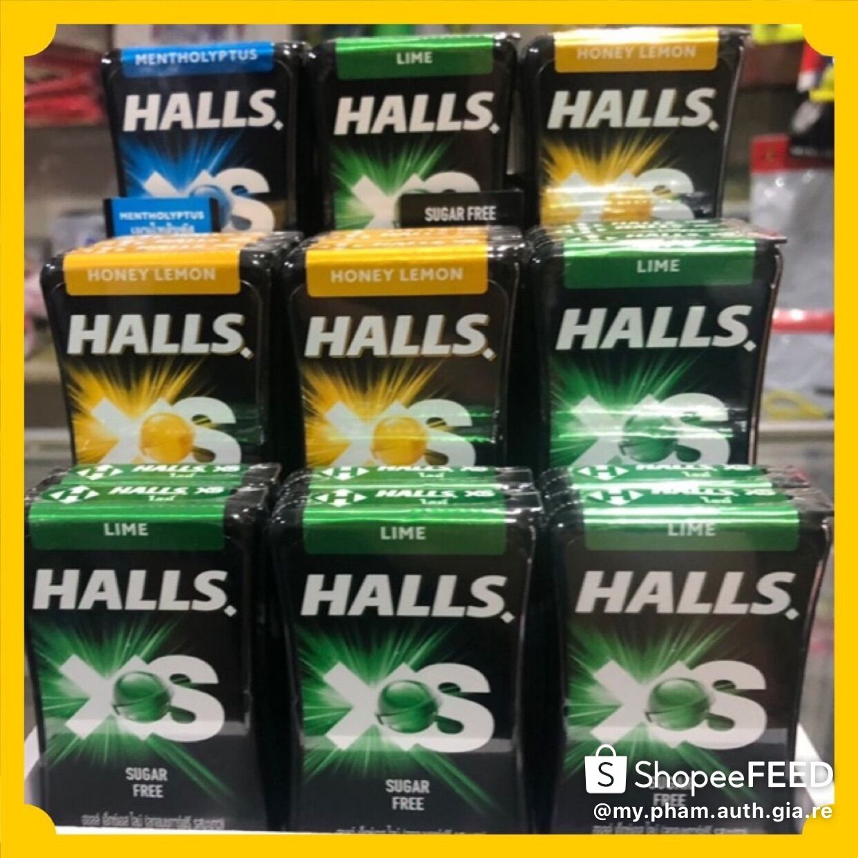 Kẹo ngậm không đường free sugar halls xs 15g hương chanh mật ong, hương chanh, hương bạc hà