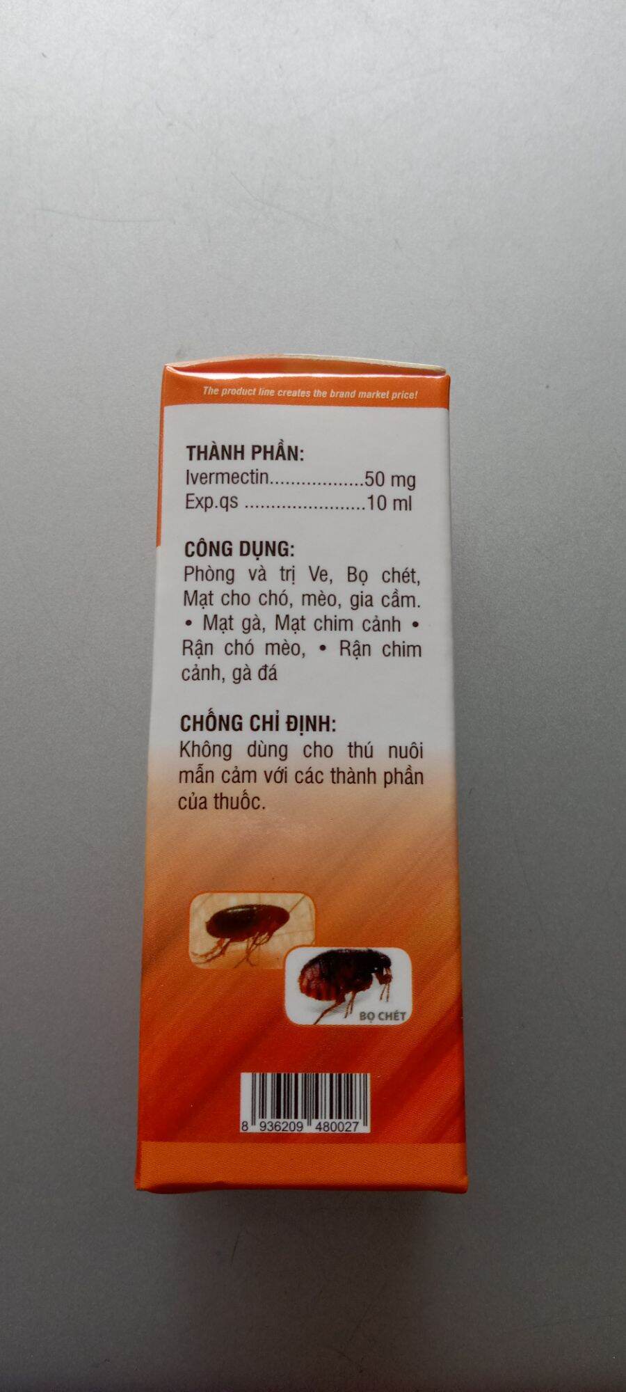 nhỏ lưng trị ve, rận, mạt, bọ chét