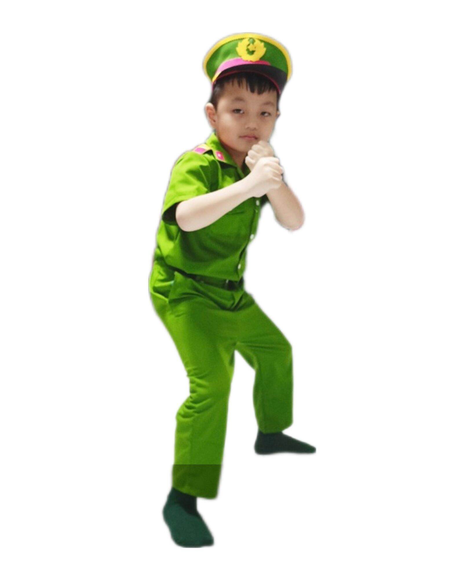 Đồ Hoá Trang Bộ Quần Áo CA Xanh Cho Bé
