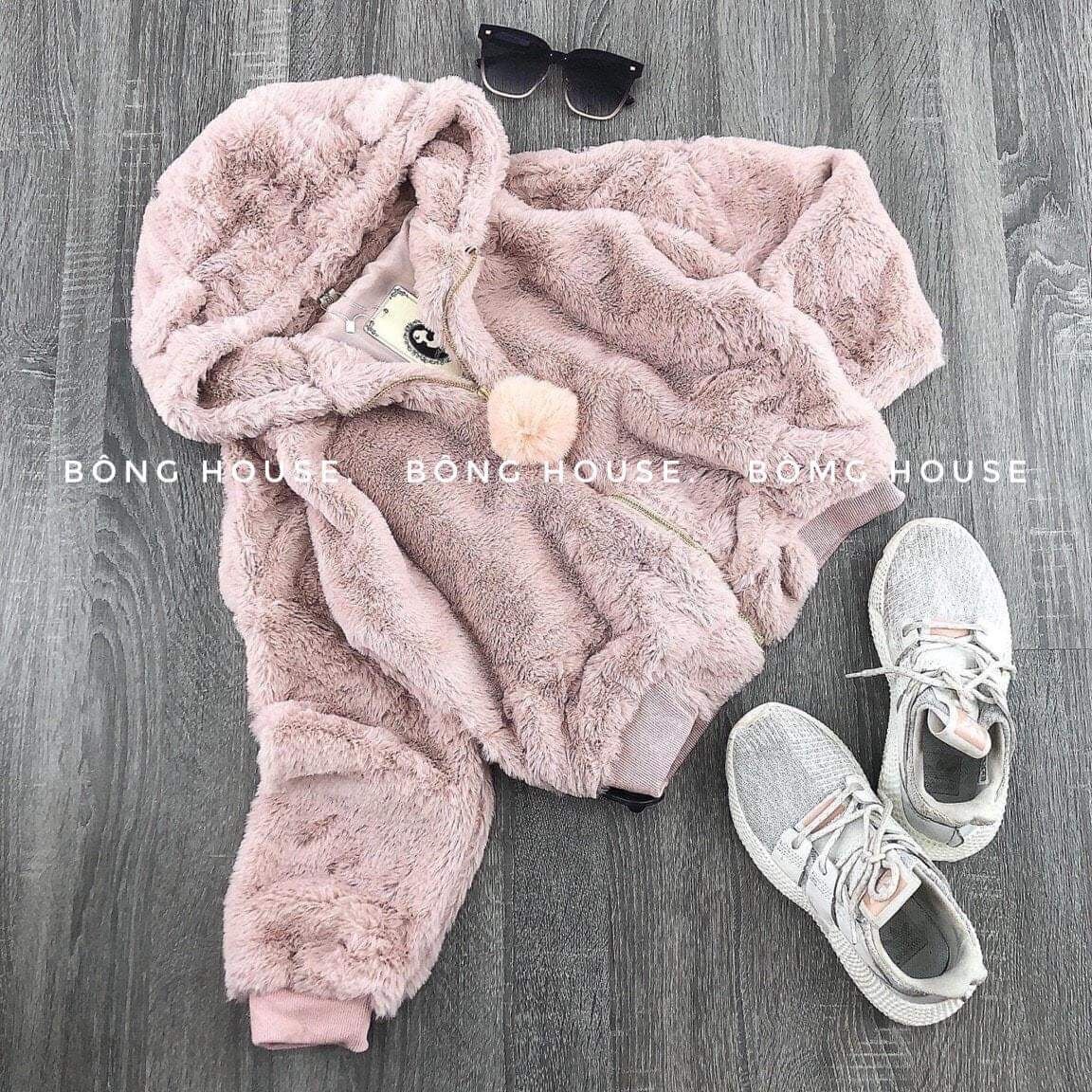 Áo khoác lông cừu có nón