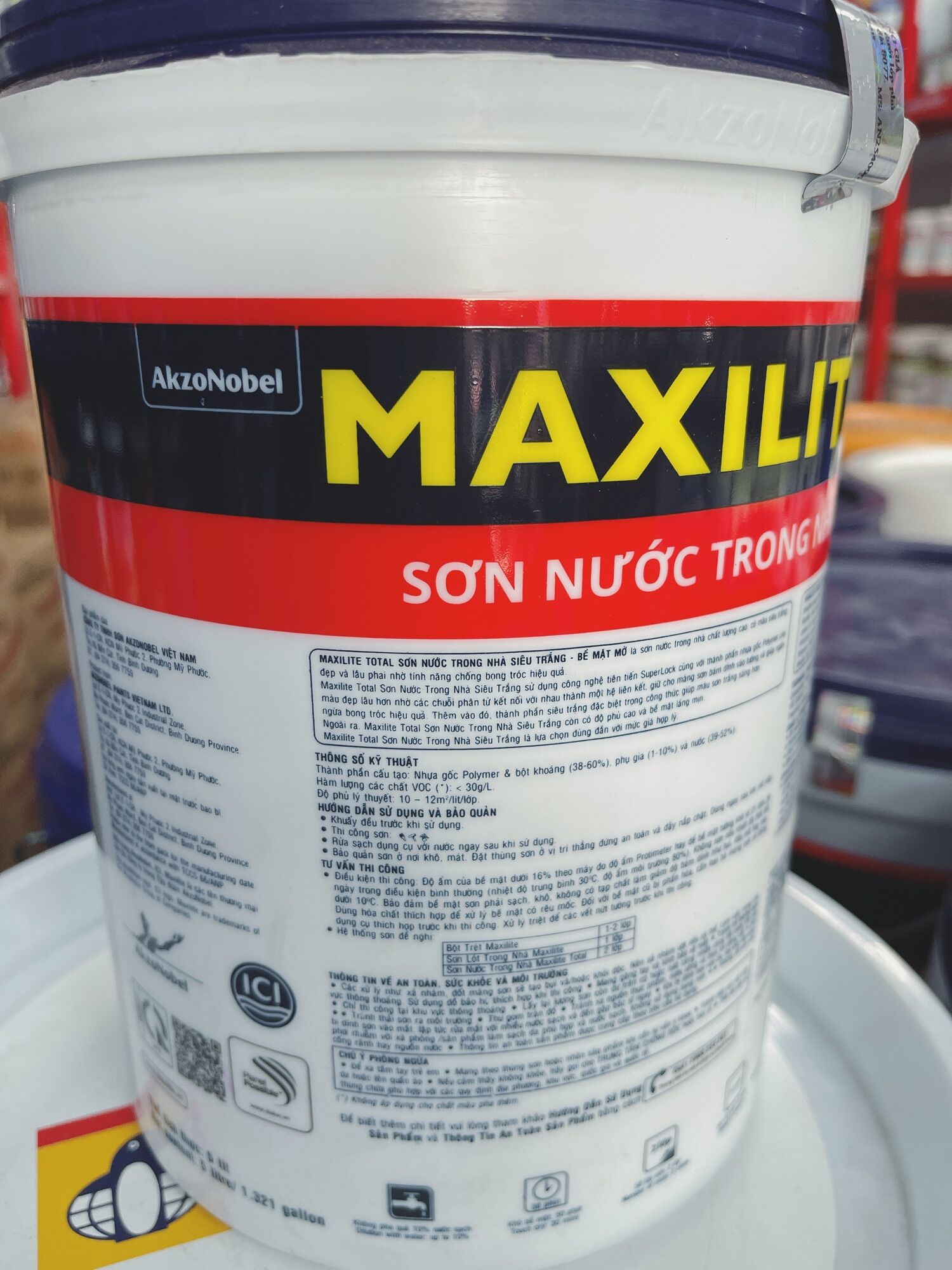 SƠN NƯỚC TRONG NHÀ MAXILITE SIÊU TRẮNG 30C – 5L