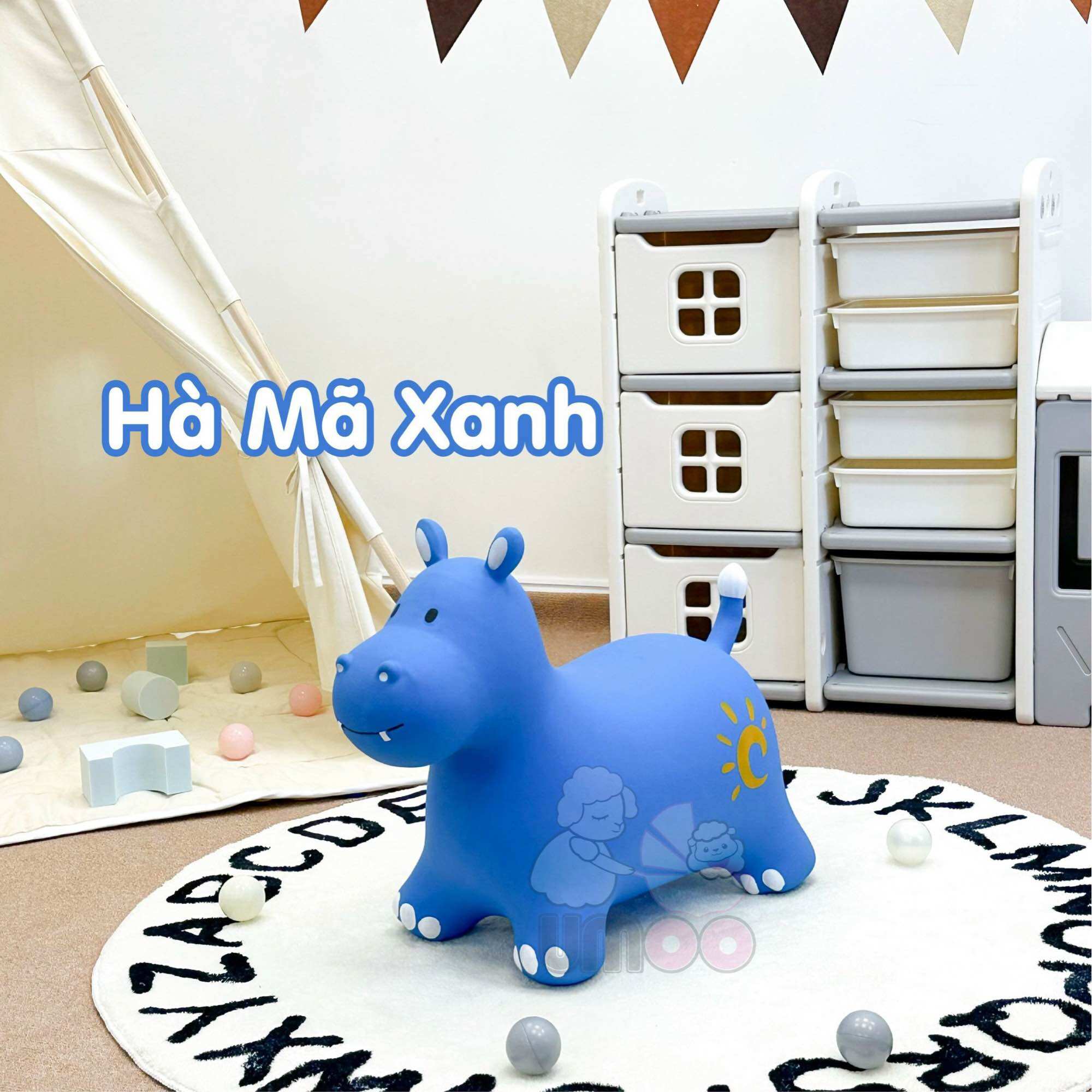 [HCM]Thú Nhún Bơm Hơi Hình Con Hươu Cho Bé Yêu Baby