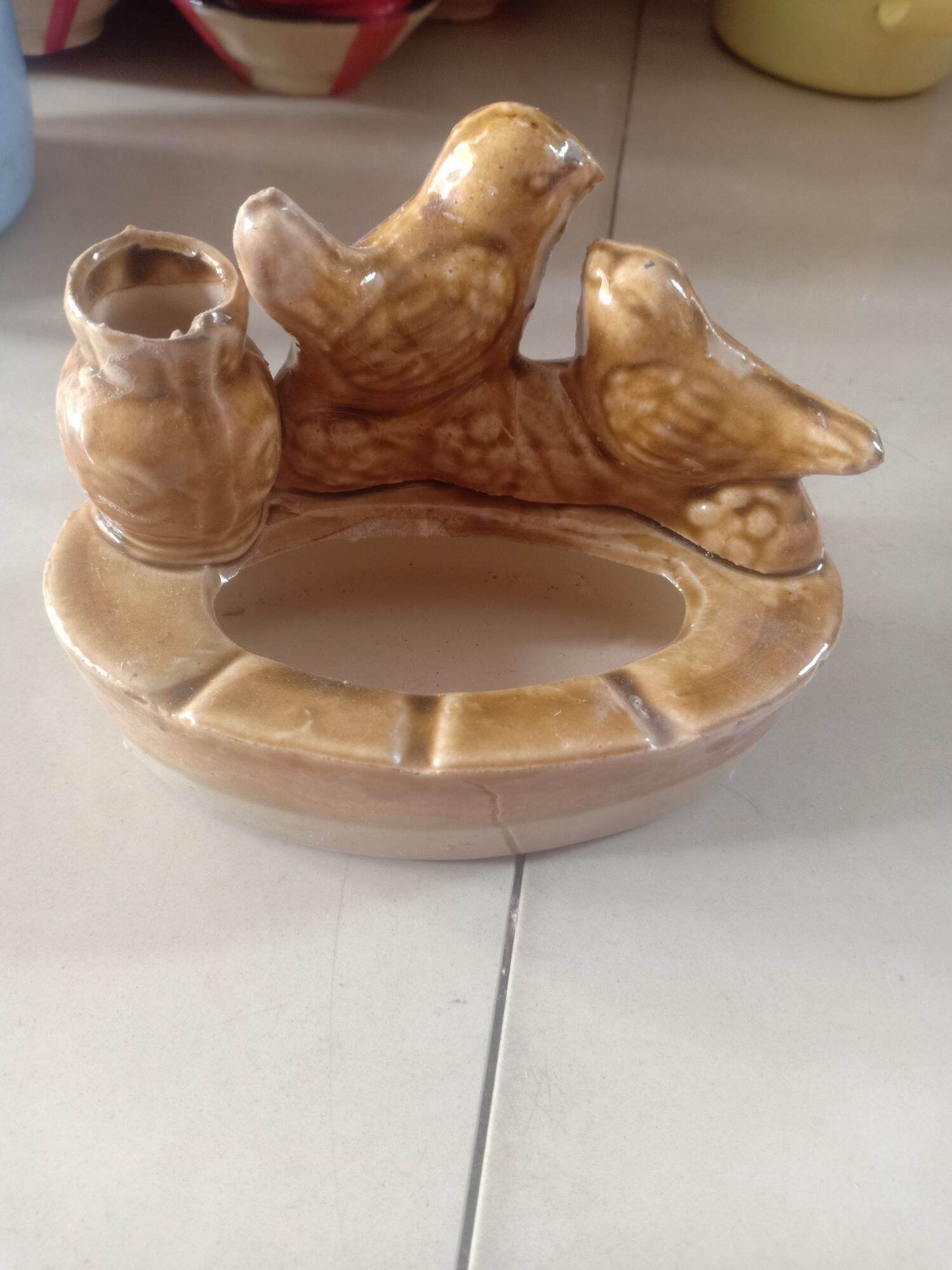Gạt tàn + hủ tăm đá kiểu xưa 1c