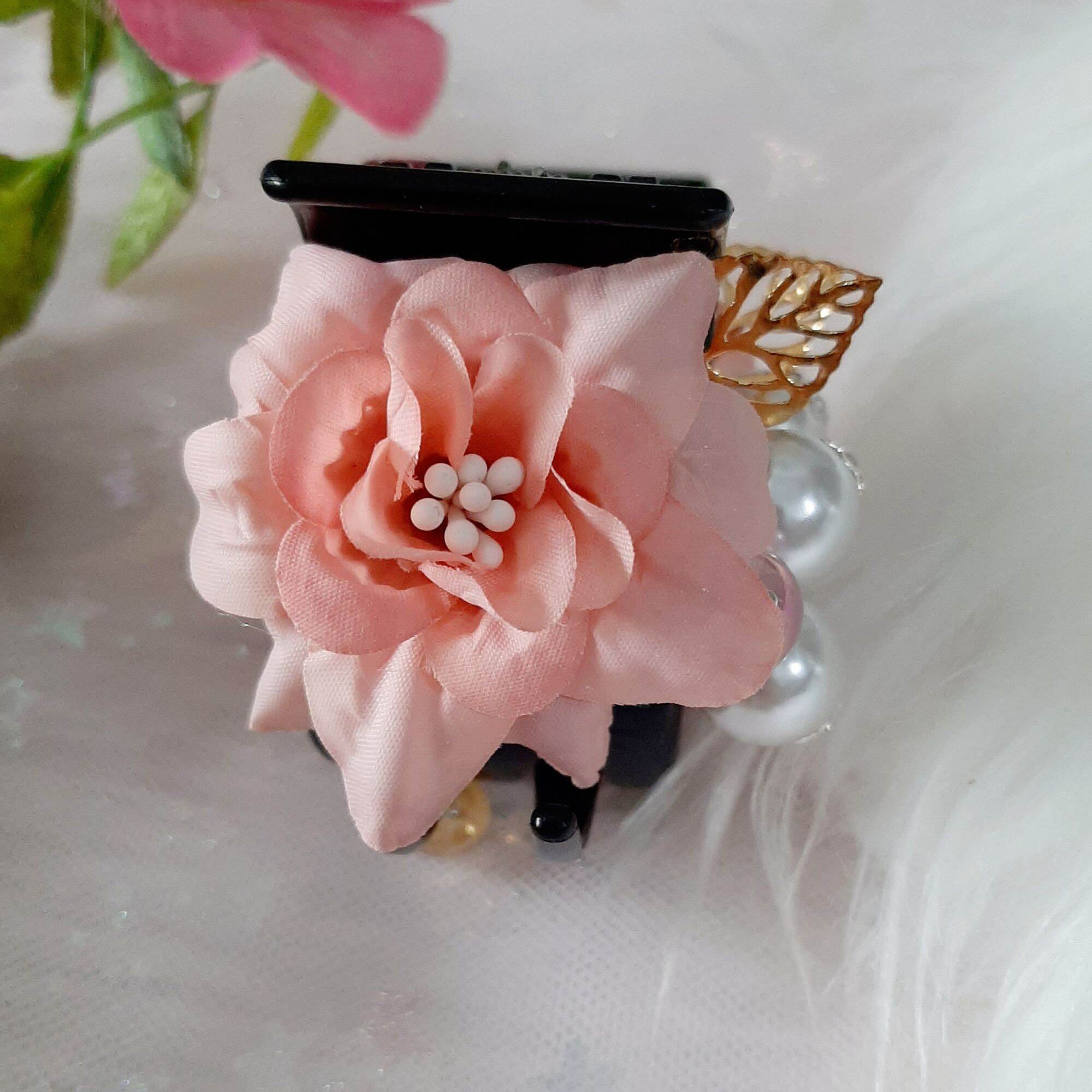 Kẹp tóc càng cua bông hoa đính ngọc