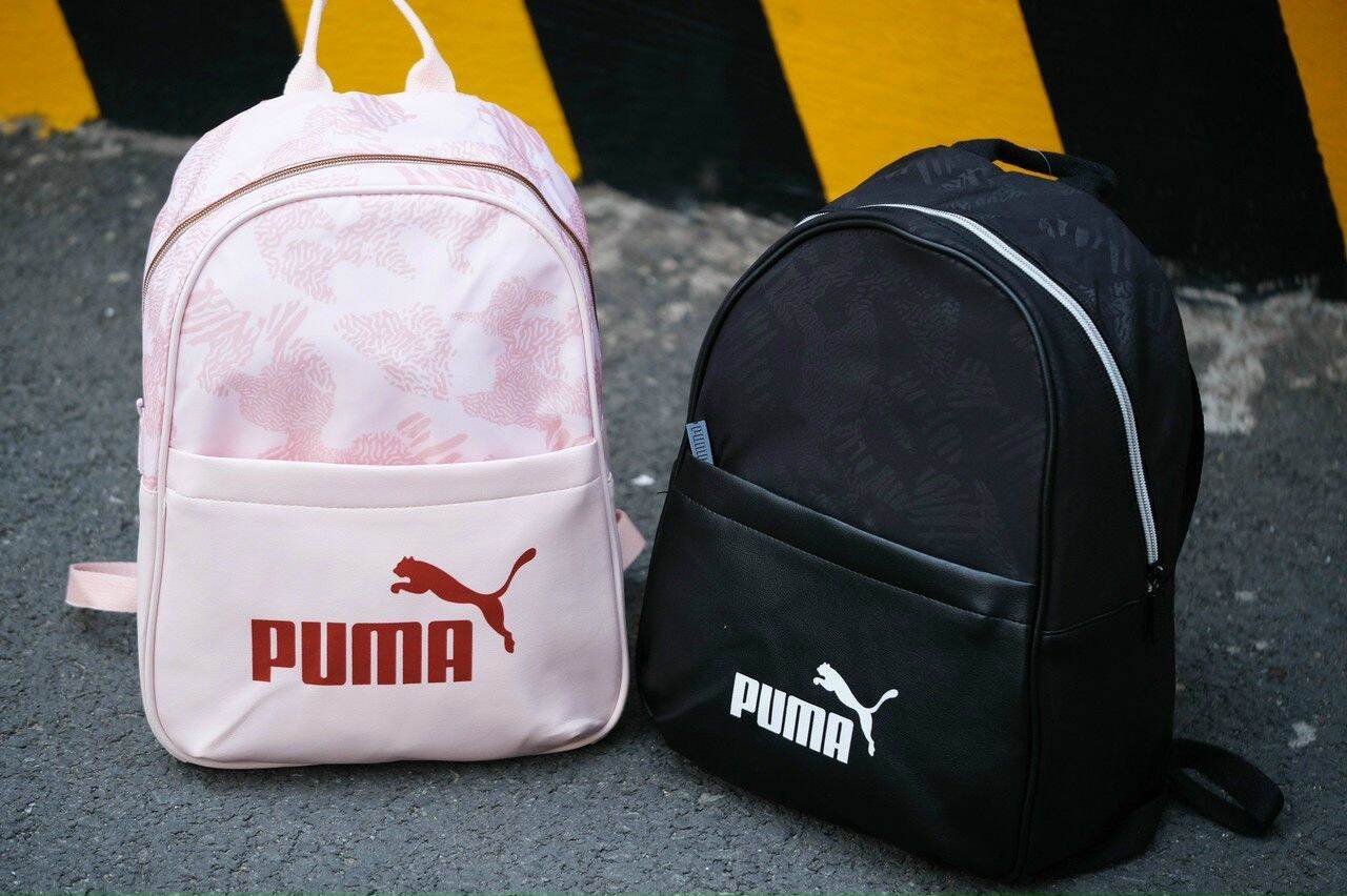 Balo Puma, vải dệt 3D, khóa kéo dập sắc sảo