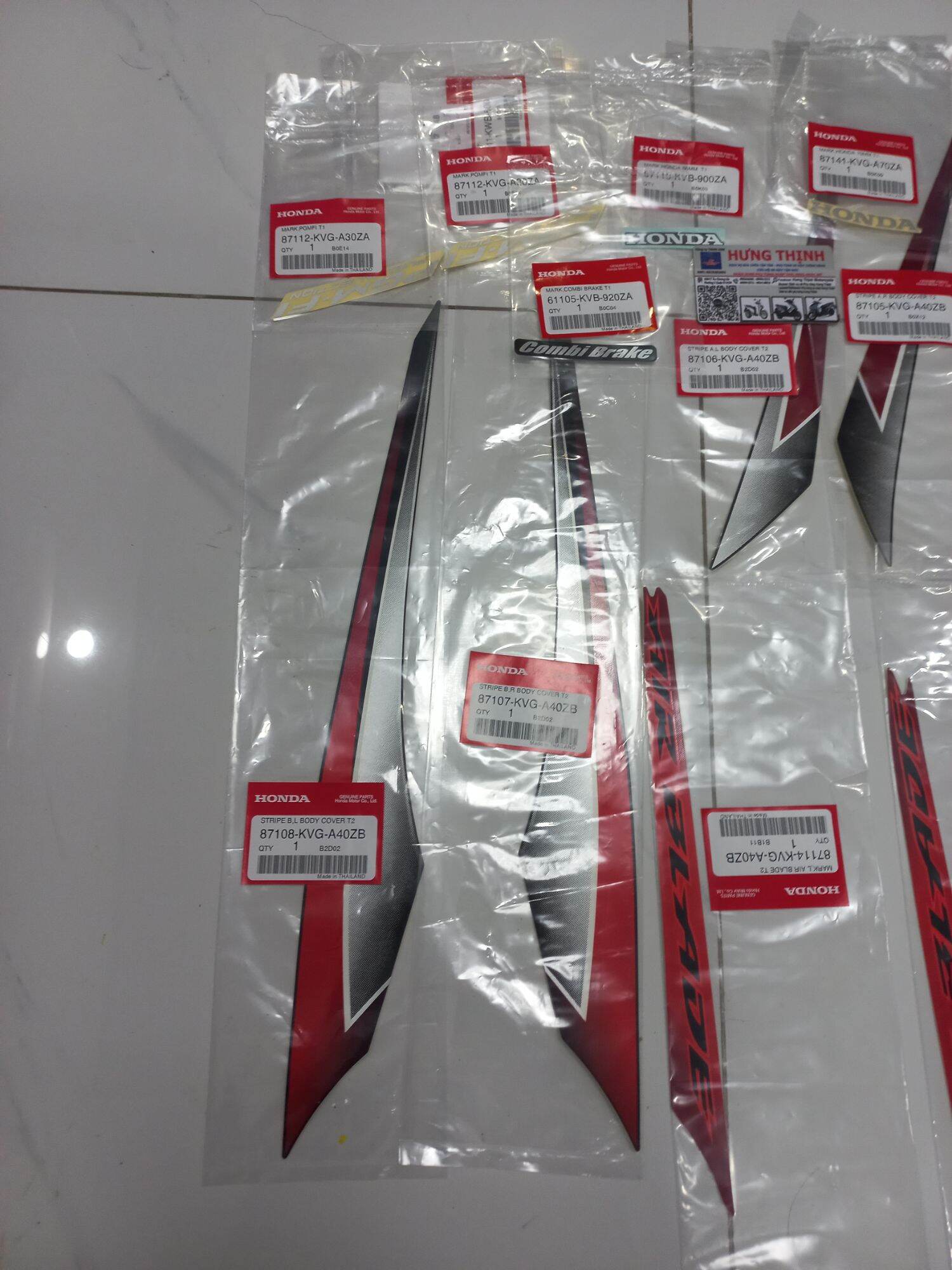 Bộ Tem Ab 2009 màu trắng đỏ đen Nhập Thái