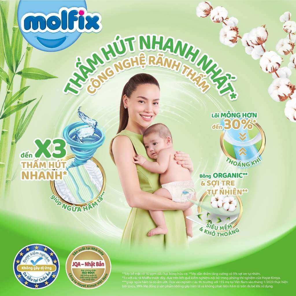 Bỉm tã quần Molfix size XXXL 28 miếng (22+6 miếng, 20-35 Kg)