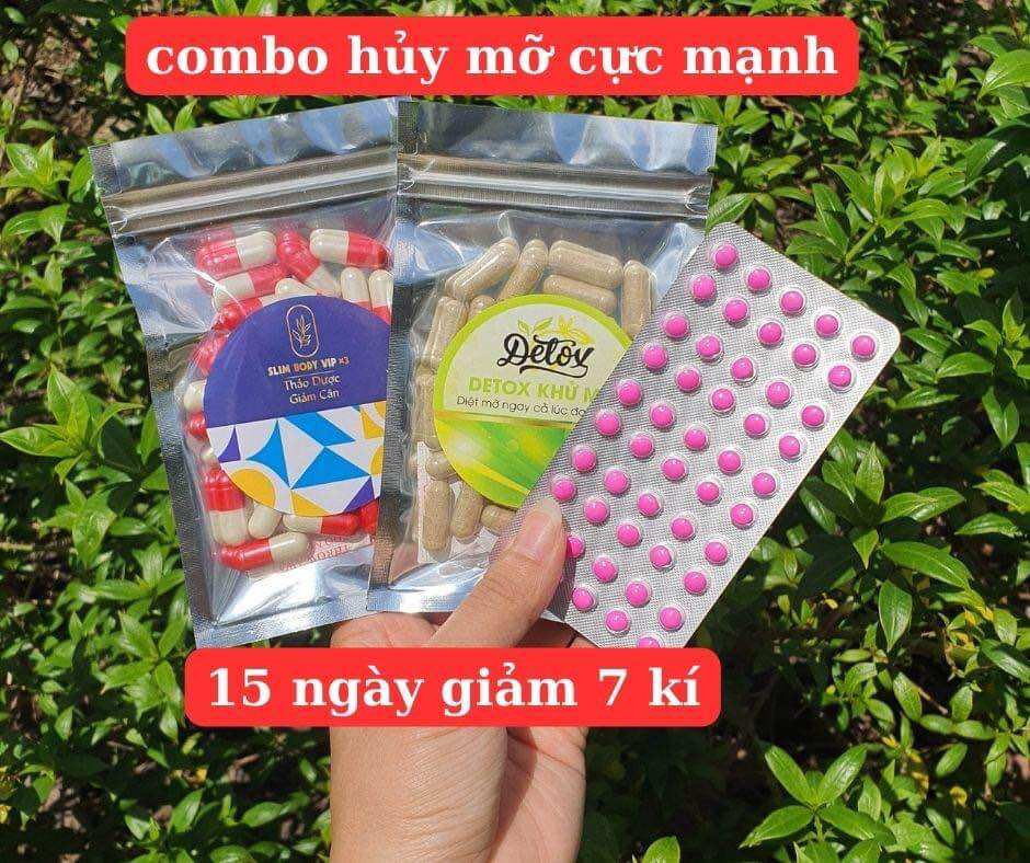 Combo giảm cân cấp tốc thái lan -Đánh tan mỡ bụng kèm vỉ hồng