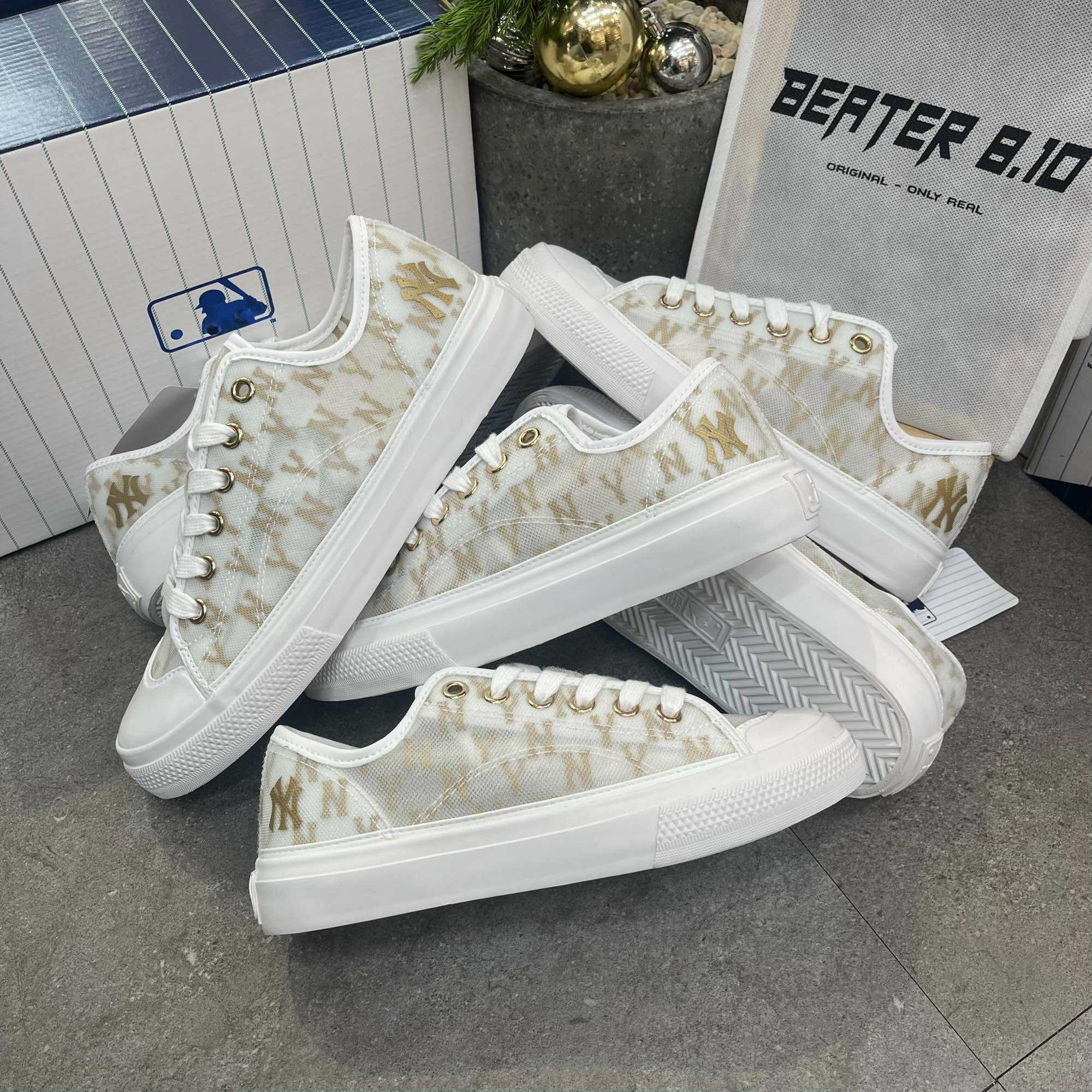 Chính hãng - giày mlb playball mono mesh ny yankees gold