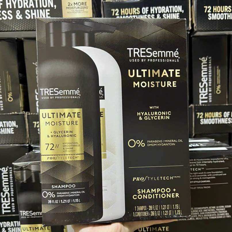 Bộ dầu gội xả Tresemme MỸ phục hồi dưỡng ẩm 72h Ultimate Moisture Shampoo & Conditioner 1.15lít
