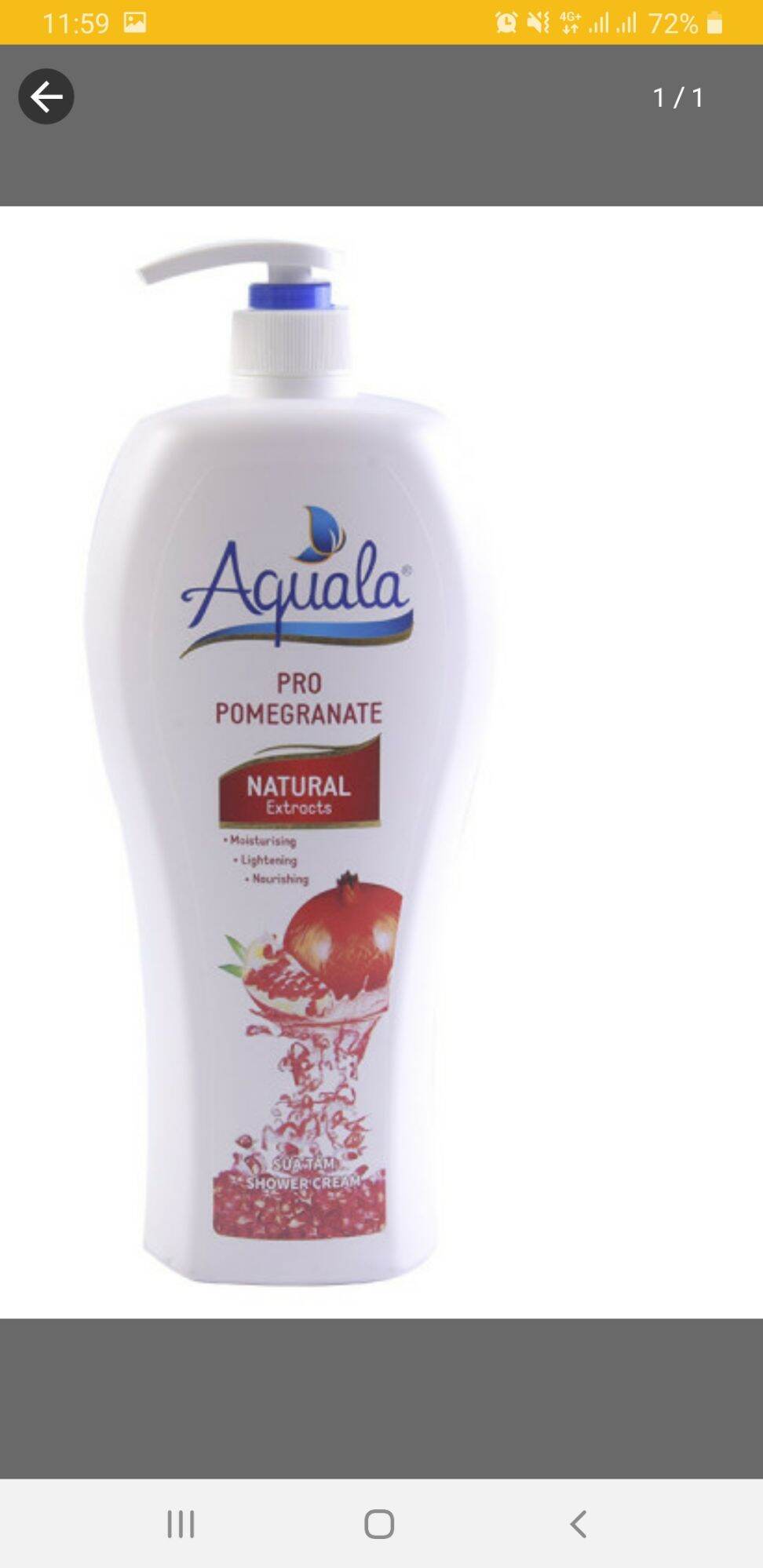 Sữa Tắm Aquala Pro Pomegranate 1,2 Lít
