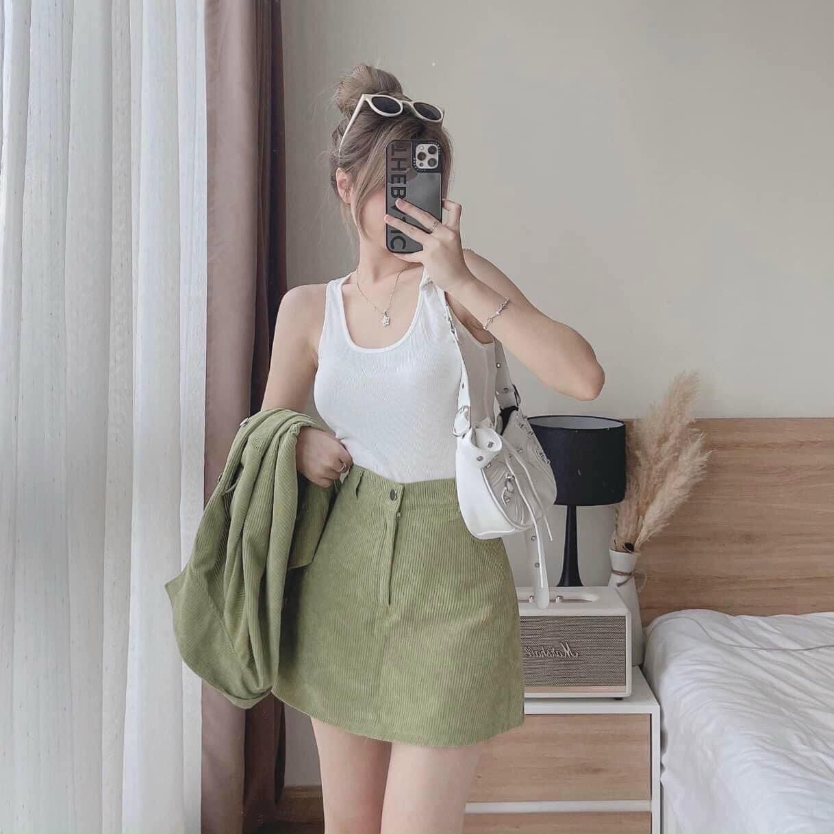 SÉT VÁY 3 MÓN NHUNG TĂM SẴN HÀNG FULL SIZE TL92