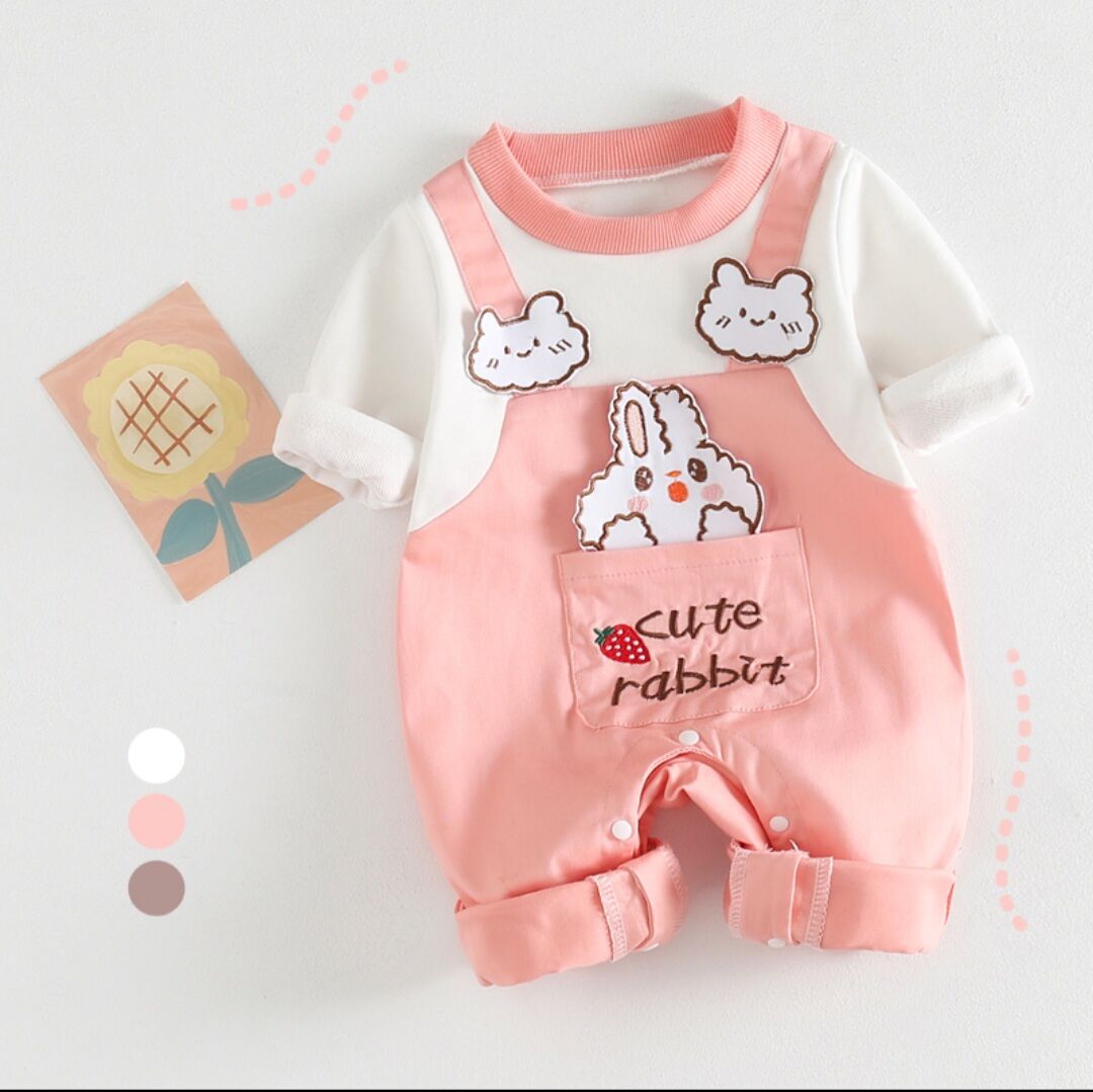 bộ Bodysuit yếm túi thu cho bé