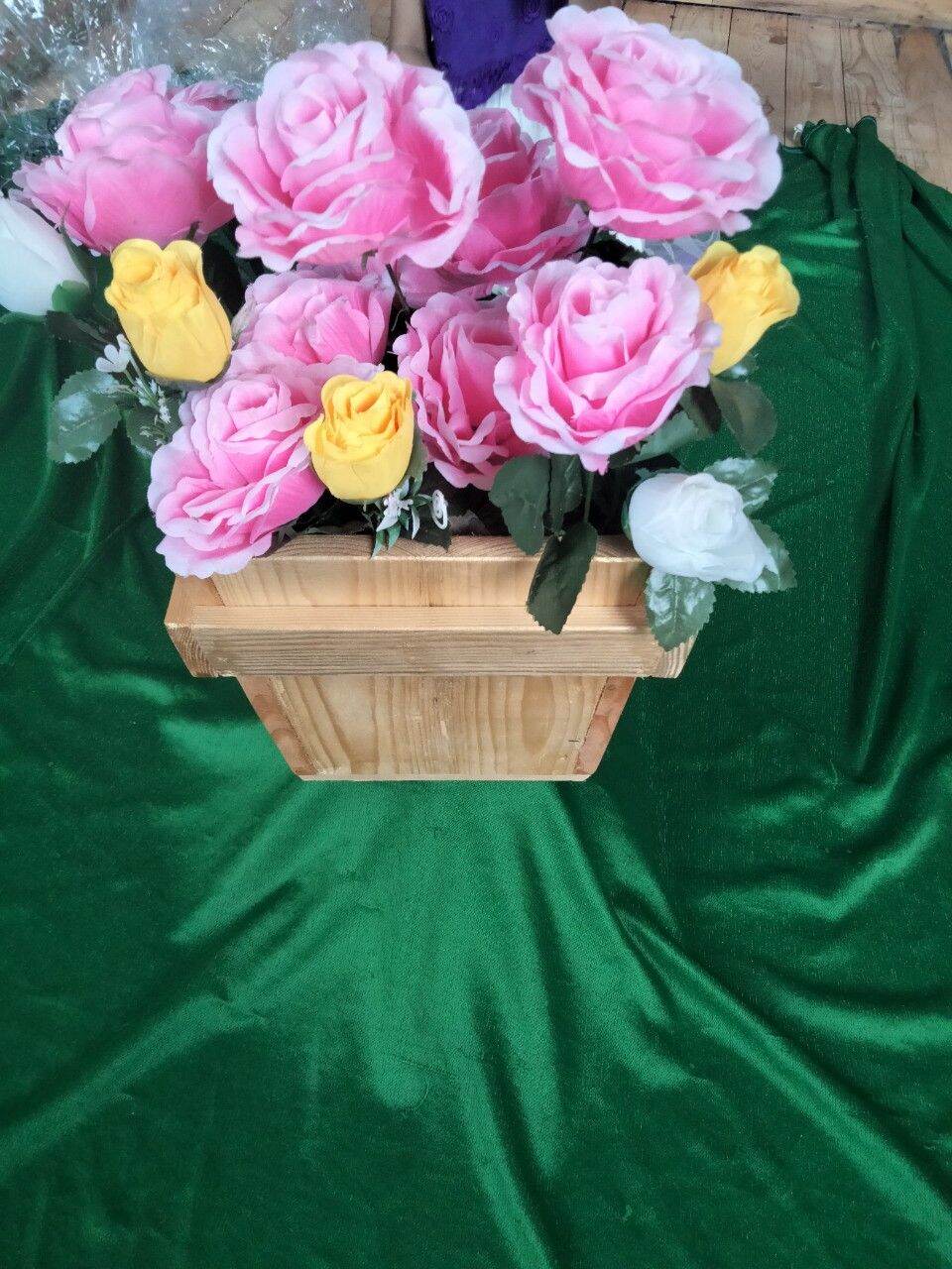 chậu gỗ chữ nhật 20*15cm
