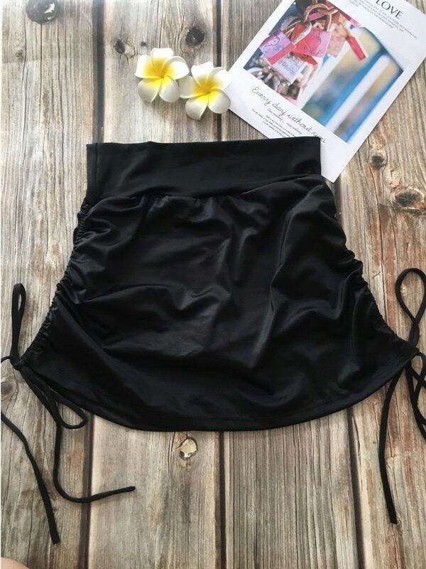 Quần bơi nữ, bikini lẻ váy cạp cao rút dây (Ko Kèm Áo)