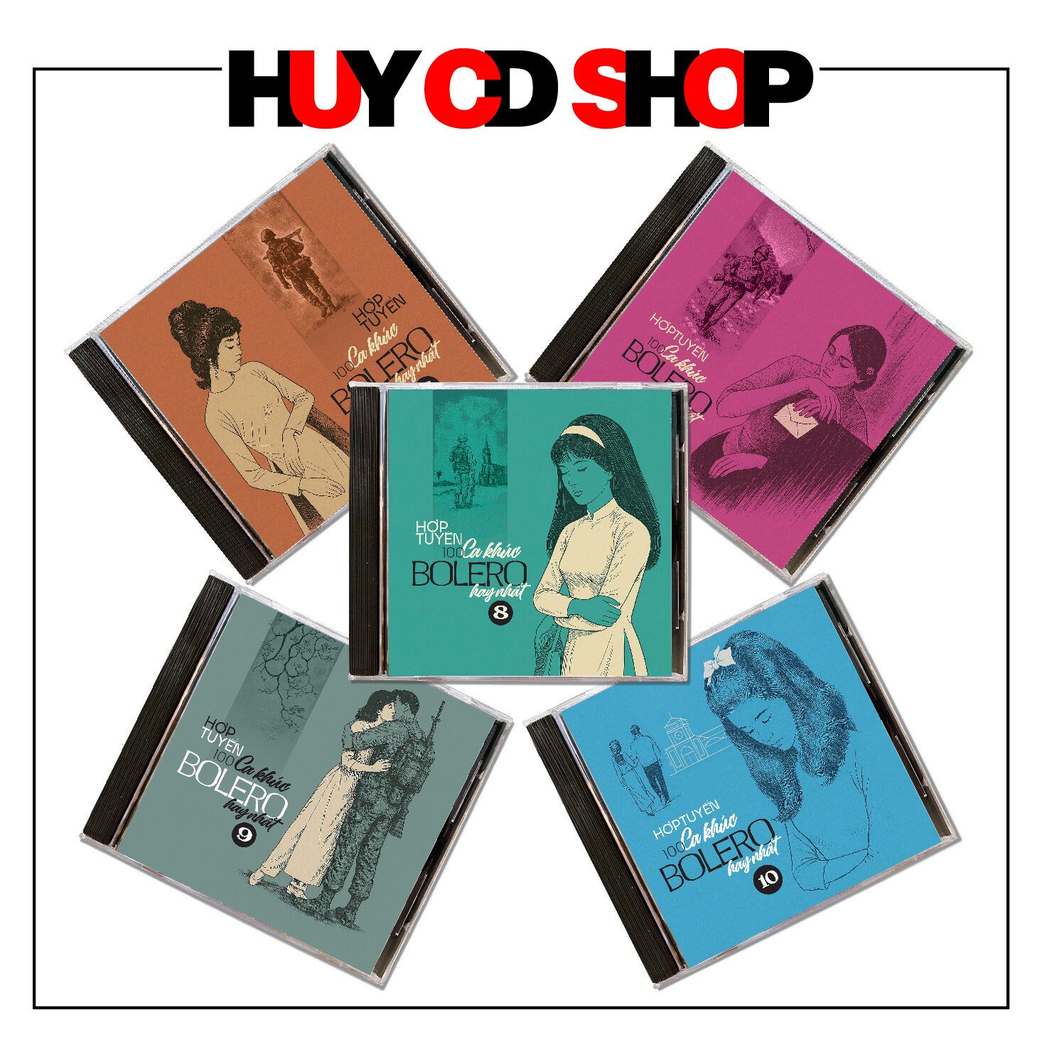 5 Đĩa CD (từ vol 6 đến vol 10) (trọn bộ 10 CD) 100 ca khúc Nhạc vàng Bolero hay nhất - Đĩa lòng Trắng