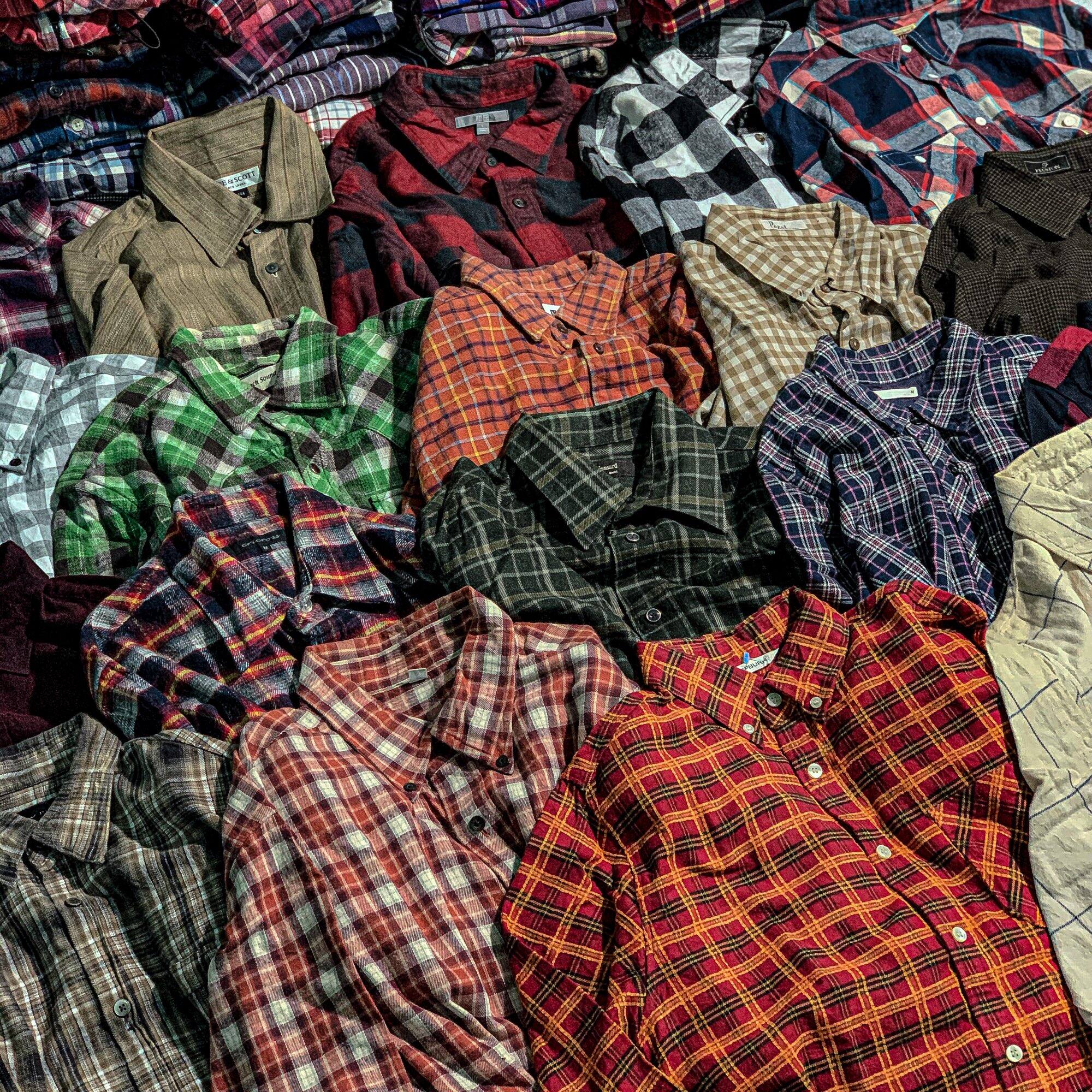 Áo sơ mi flannel nam 2hand tay dài chuẩn Mỹ