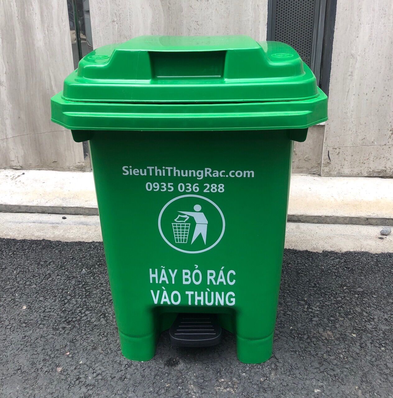 Thùng Rác Chân Đạp 60 Lít - Xanh, Vàng và Cam