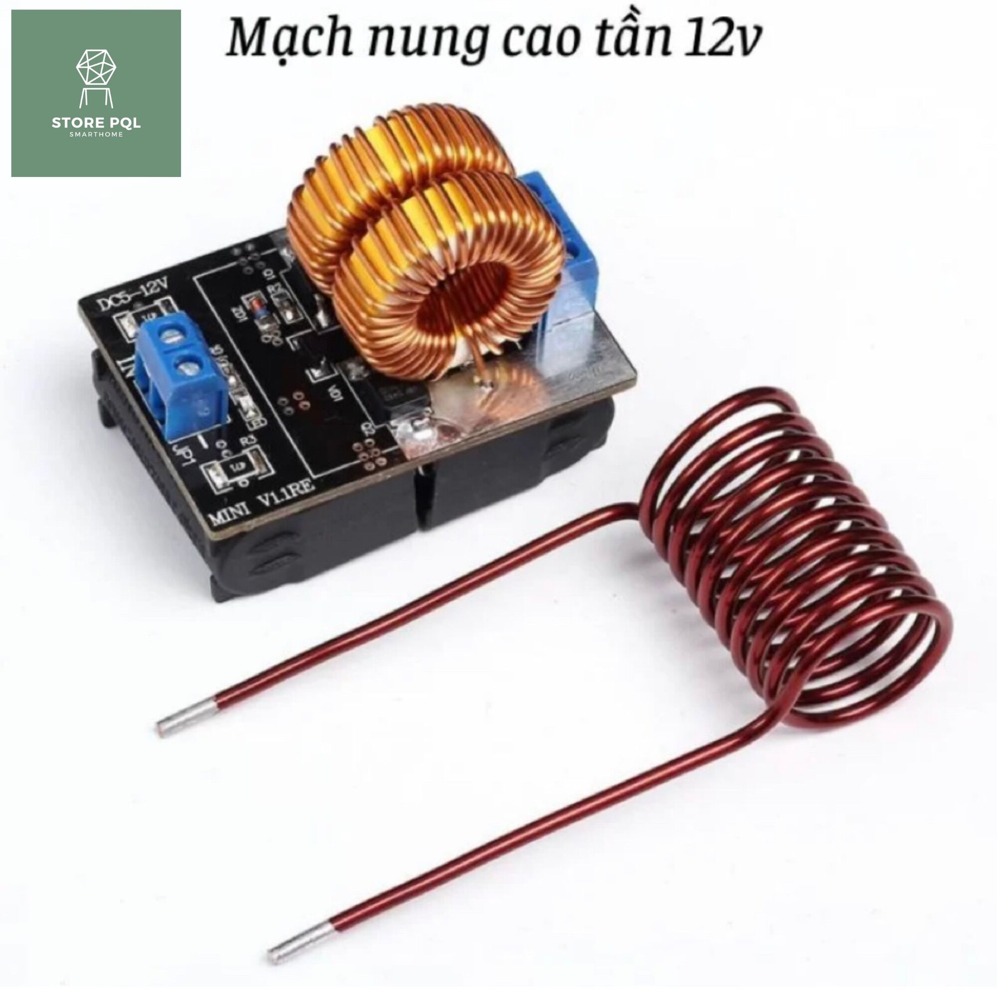 Mạch nung cao tần zvs 120w 5 - 12v dc - 1b4 mini
