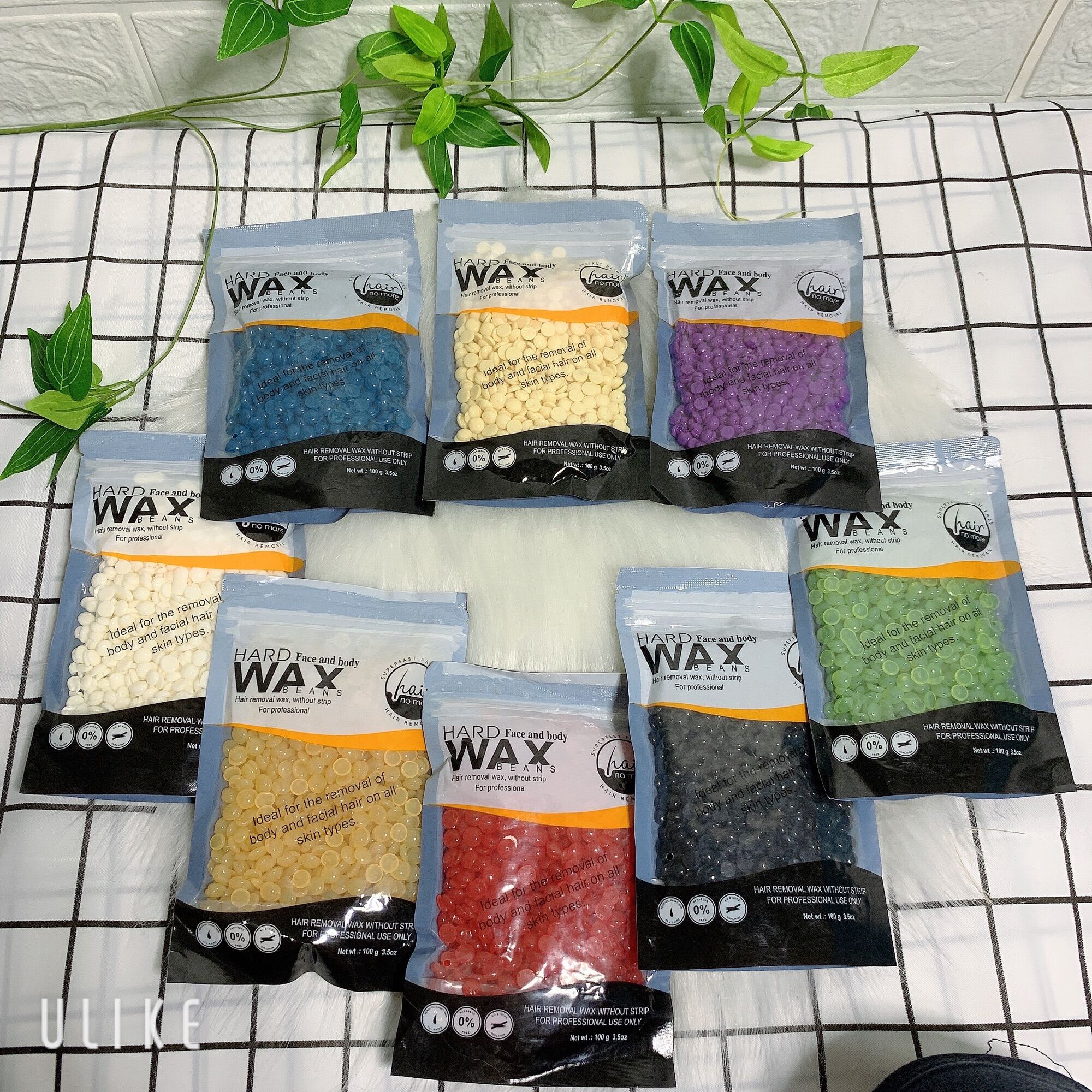 Sáp wax lông nóng dạng hạt đậu HARD WAX BEANS Cao cấp gói 100g + tặng kèm que hỗ cao cấp