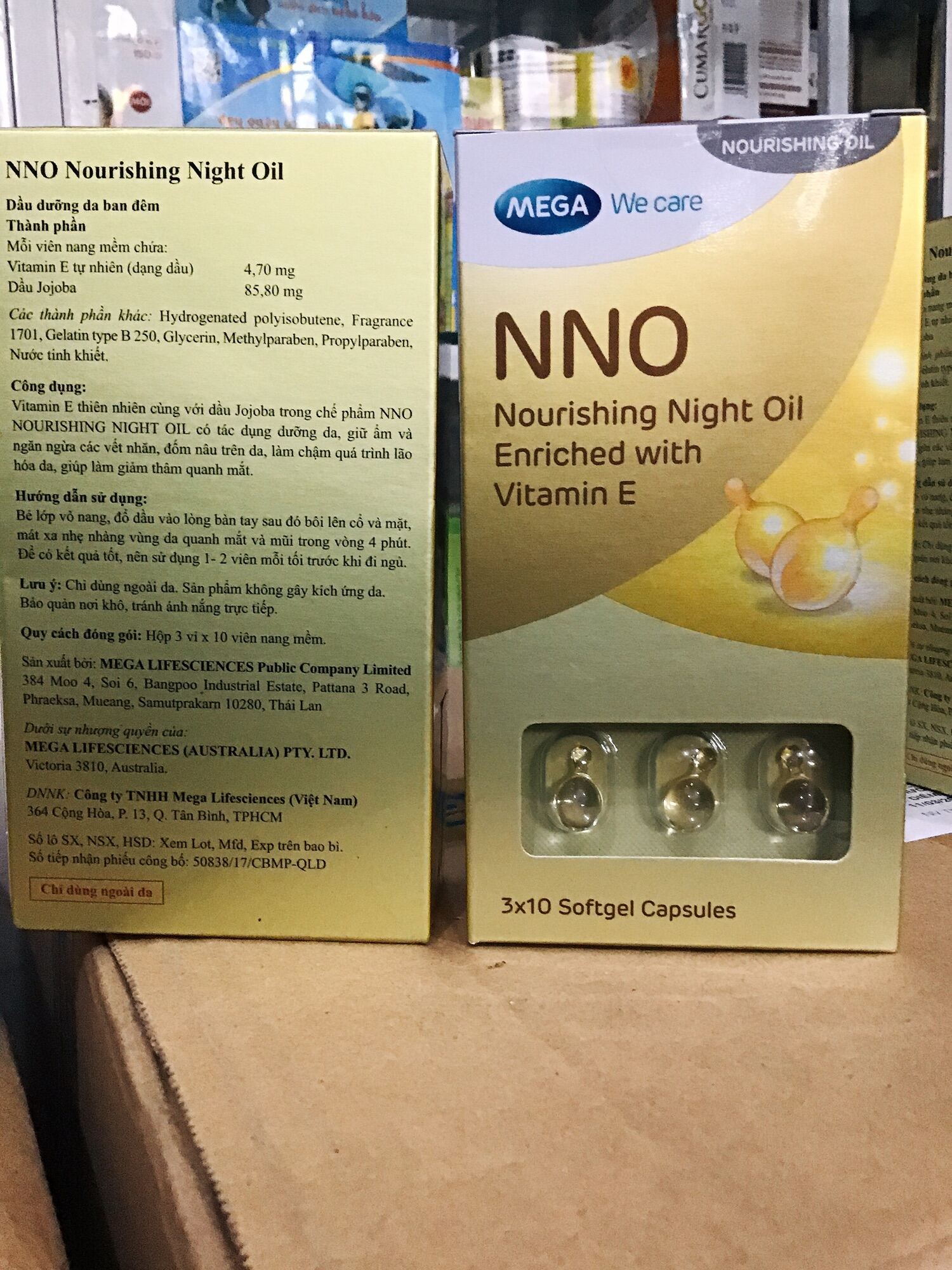 NNO VITE VIÊN SERUM DƯỠNG TRẮNG DA VITAMIN E