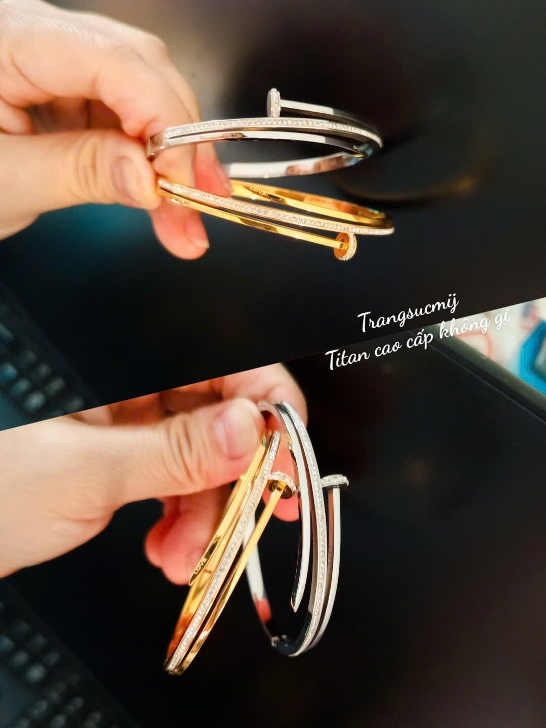 [Tặng kèm hộp] VÒNG TAY TITAN NỮ ĐINH XOÀN CÁ TÍNH & SANG TRỌNG