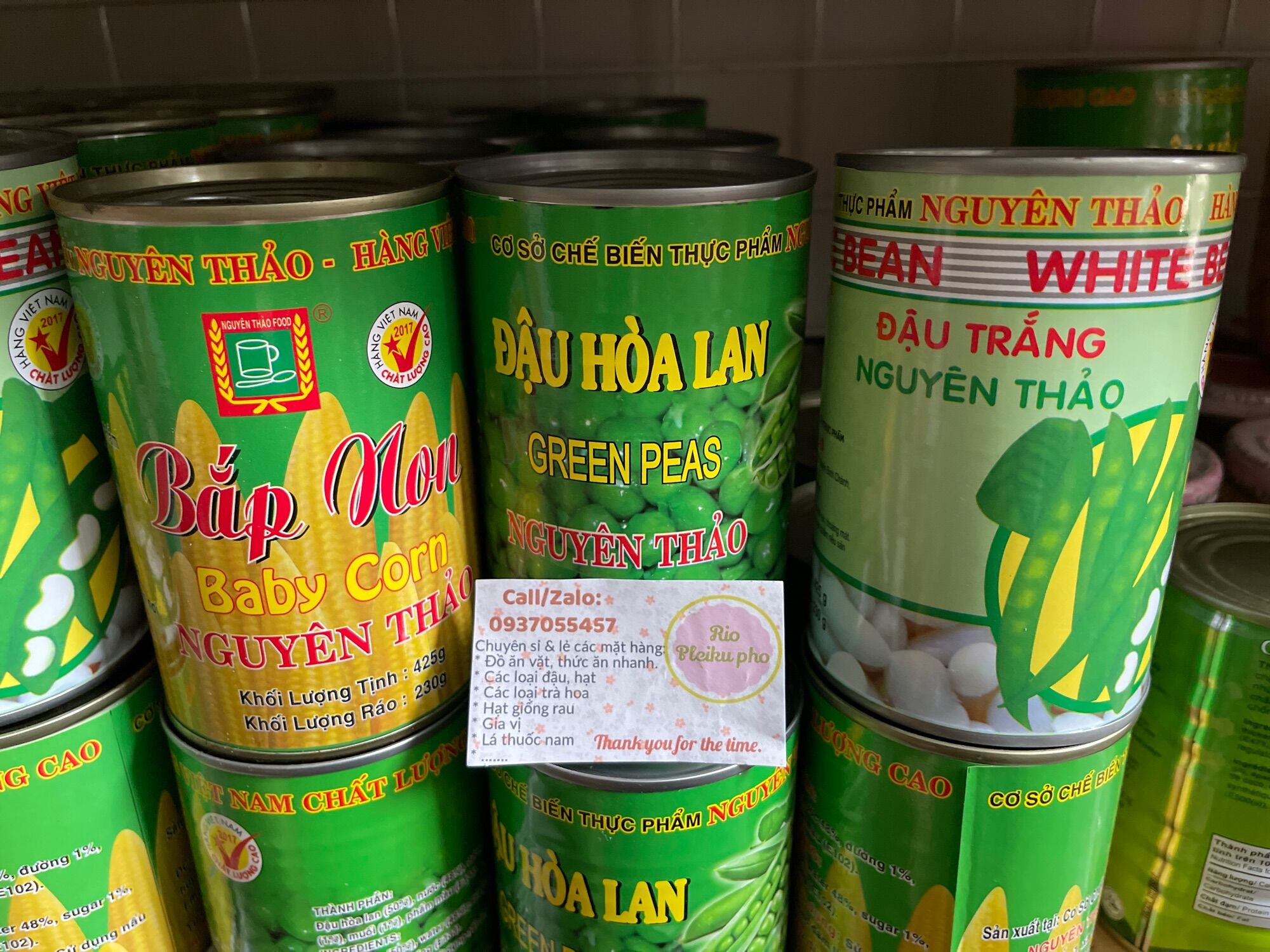 425gr đậu , bắp lon nấu súp