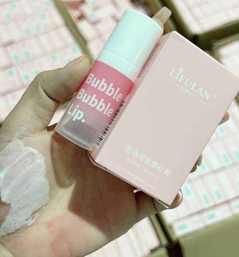 Tẩy tế bào chết môi sủi bọt chai Hồng