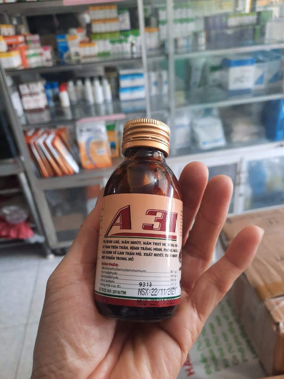 A31 tri bệnh cho lươn, cá, ếch.  Mua 10 tặng 1